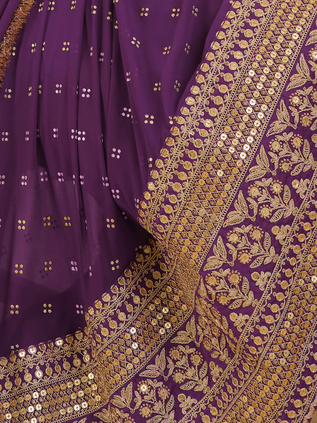 Odette Purple Georgette Embroidery Stitched Salwar Suit Set For Women - Image 6