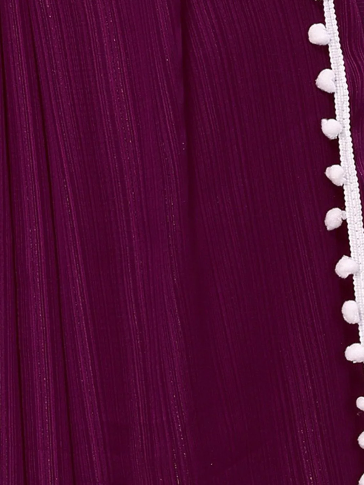 Odette Purple Georgette Plain Saree For Women - Image 5