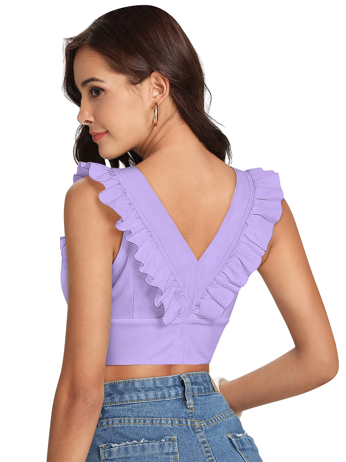 Odette Purple Knit Fabric Top For Women - Image 4