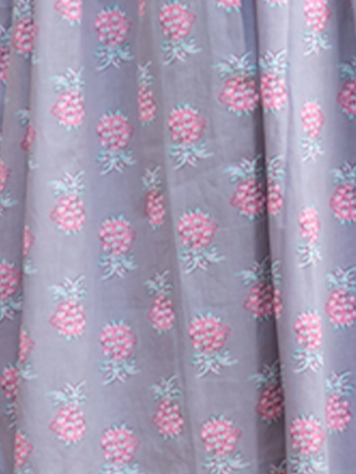 Odette Purple Muslin Printed Stitched Gown for Women - Image 4