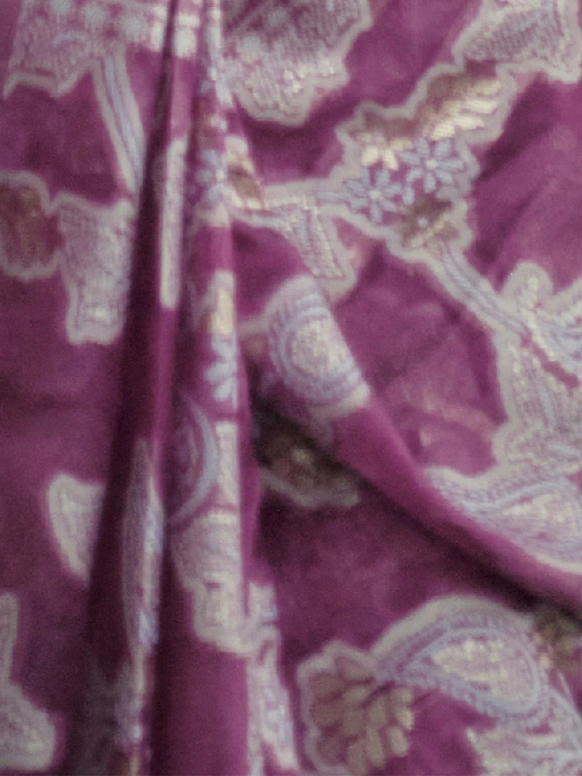 Odette Purple Organza Woven Saree With Unstitched Blouse For Women - Image 3