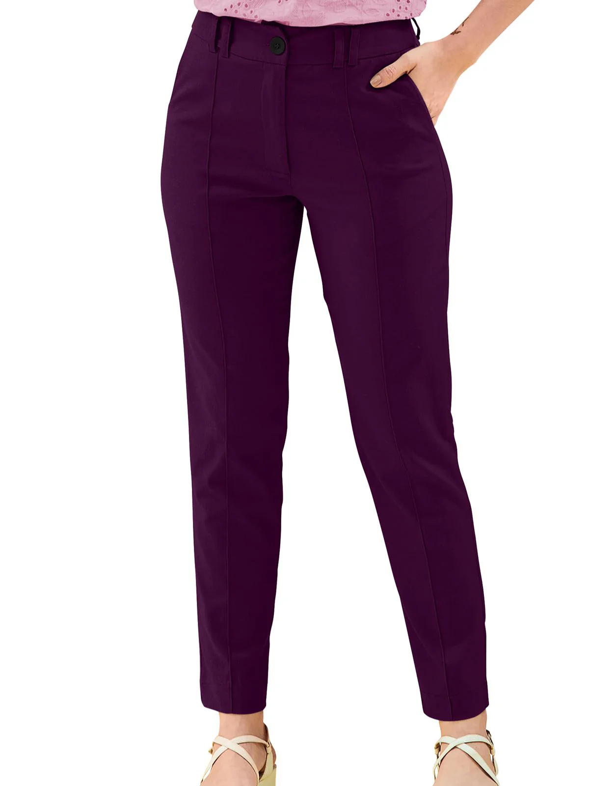 Odette Purple Polyester Trouser For Women - Image 2