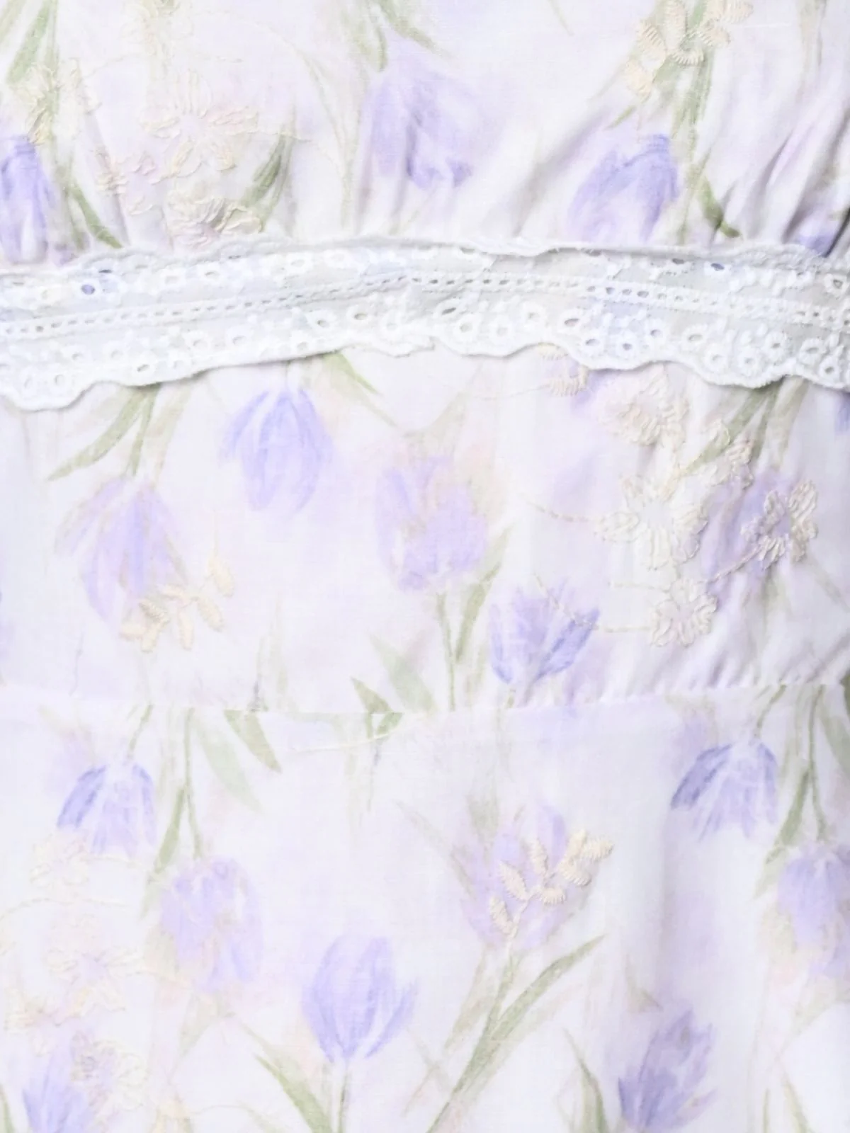 Odette Purple Printed Cotton Dress for Women - Image 5