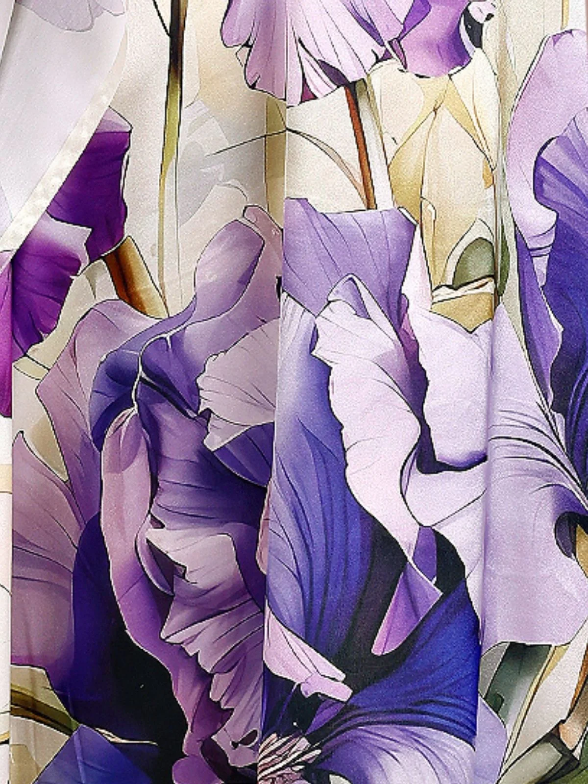 Odette Purple Satin Printed Kaftan For Women - Image 5