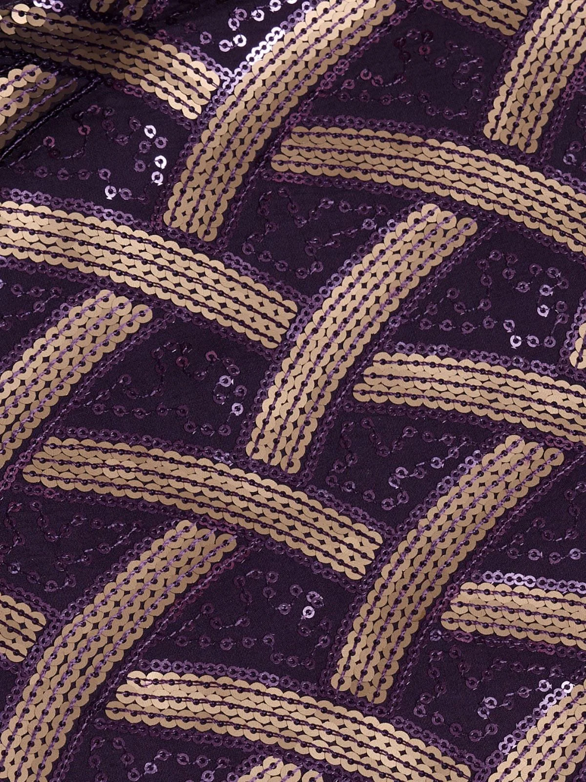 Odette Purple Silk Blend Embellished Stitched Kurta With Pant For Men - Image 6