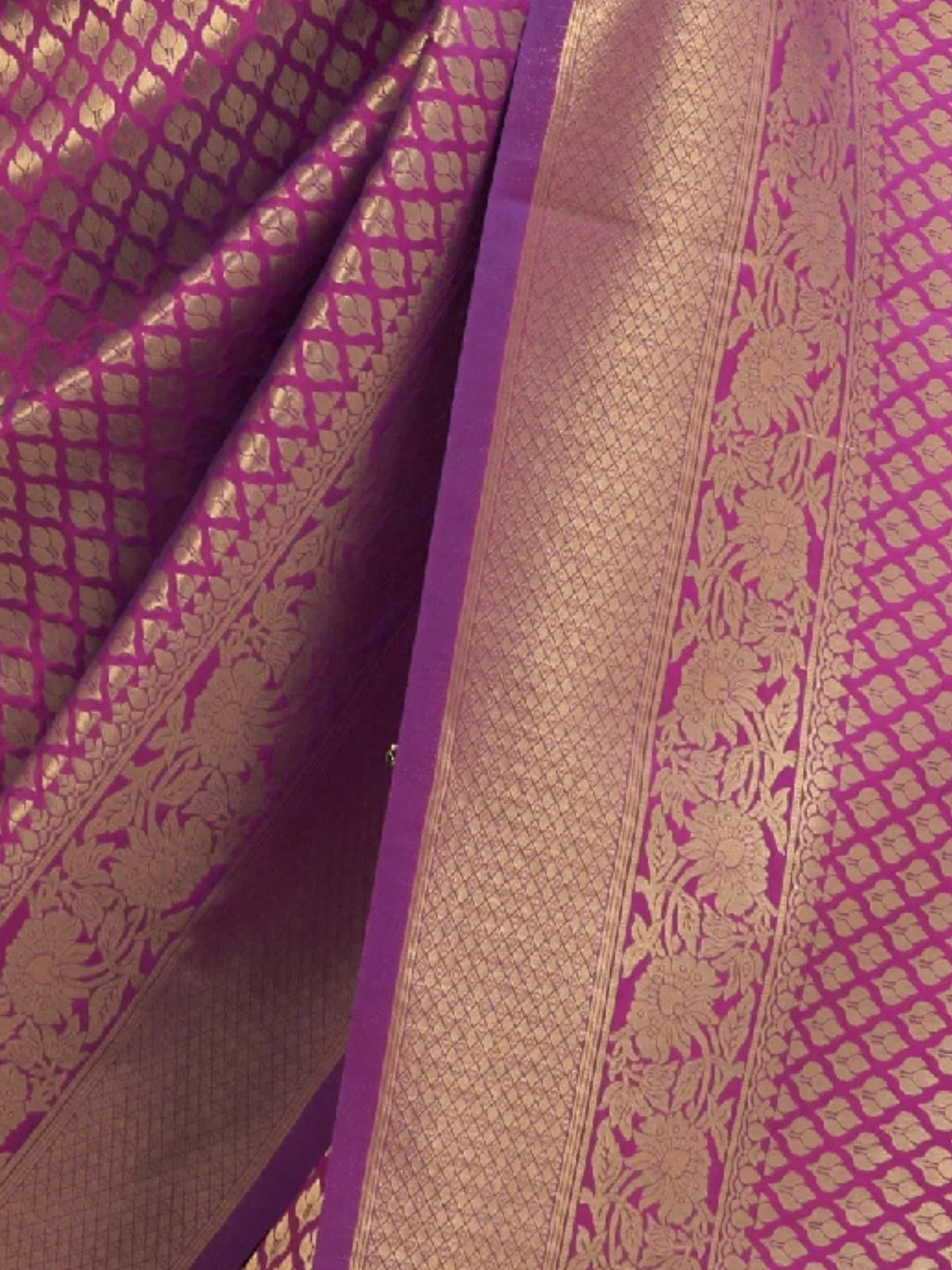 Odette Purple Silk Blend Woven Saree With Unstitched Blouse For Women - Image 3