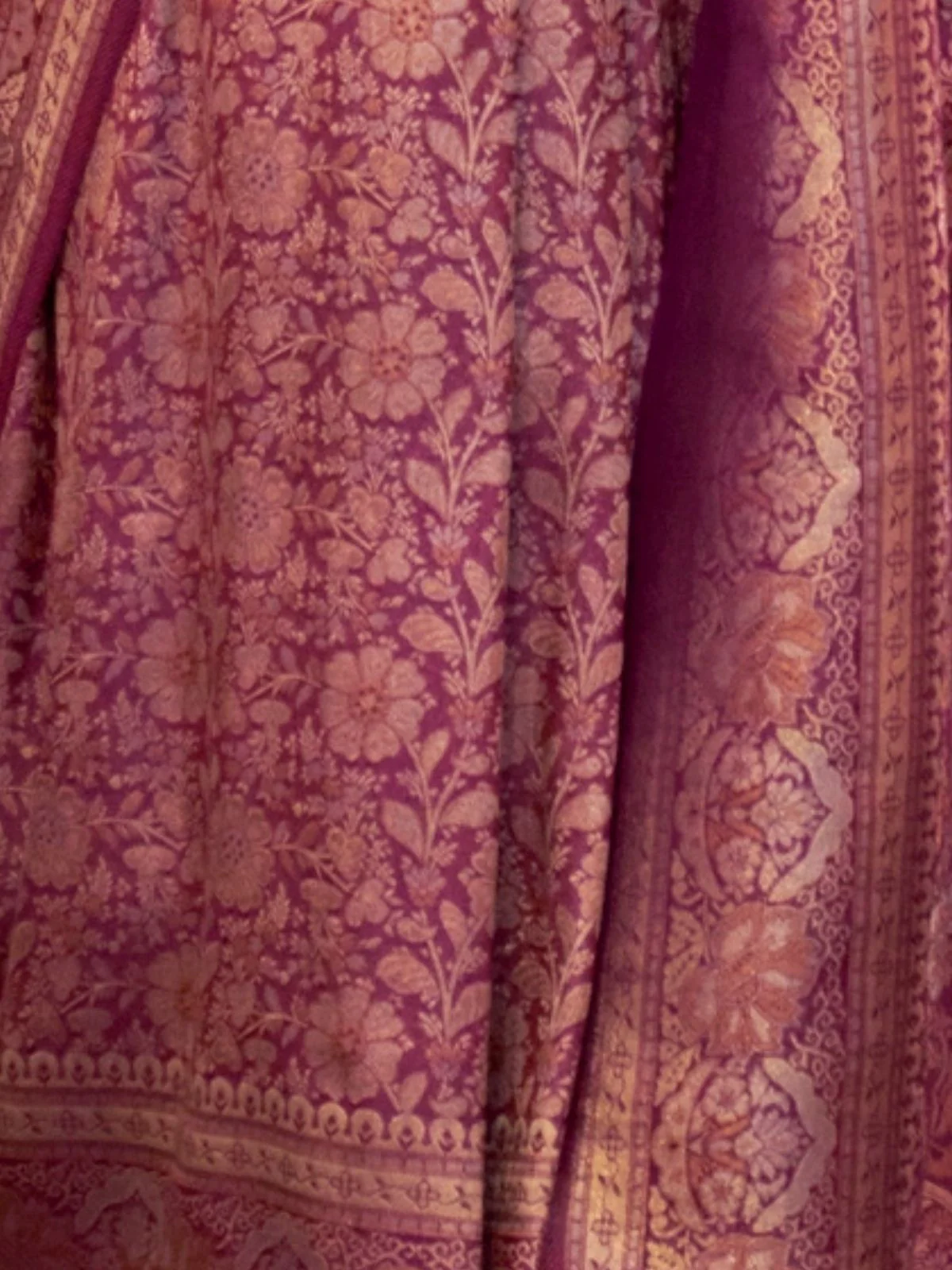 Odette Purple Silk Blend Woven Saree With Unstitched Blouse For Women - Image 3