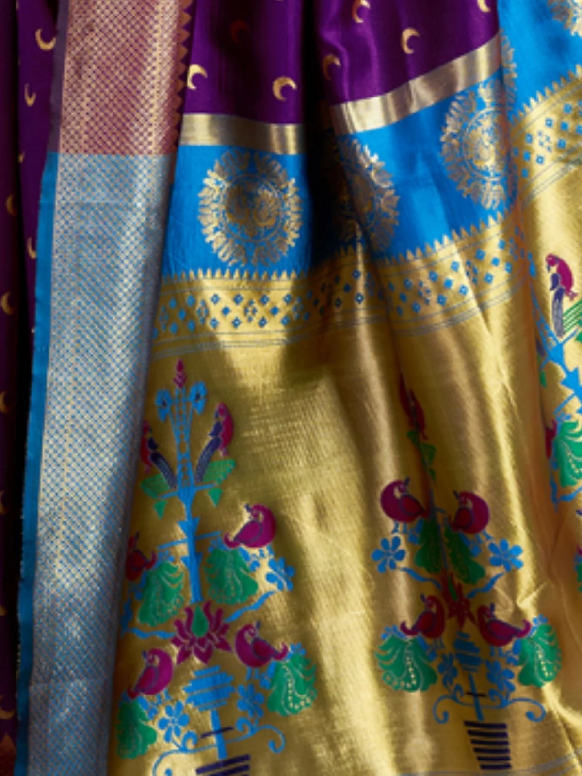 Odette Purple Silk Woven Saree For Women - Image 4