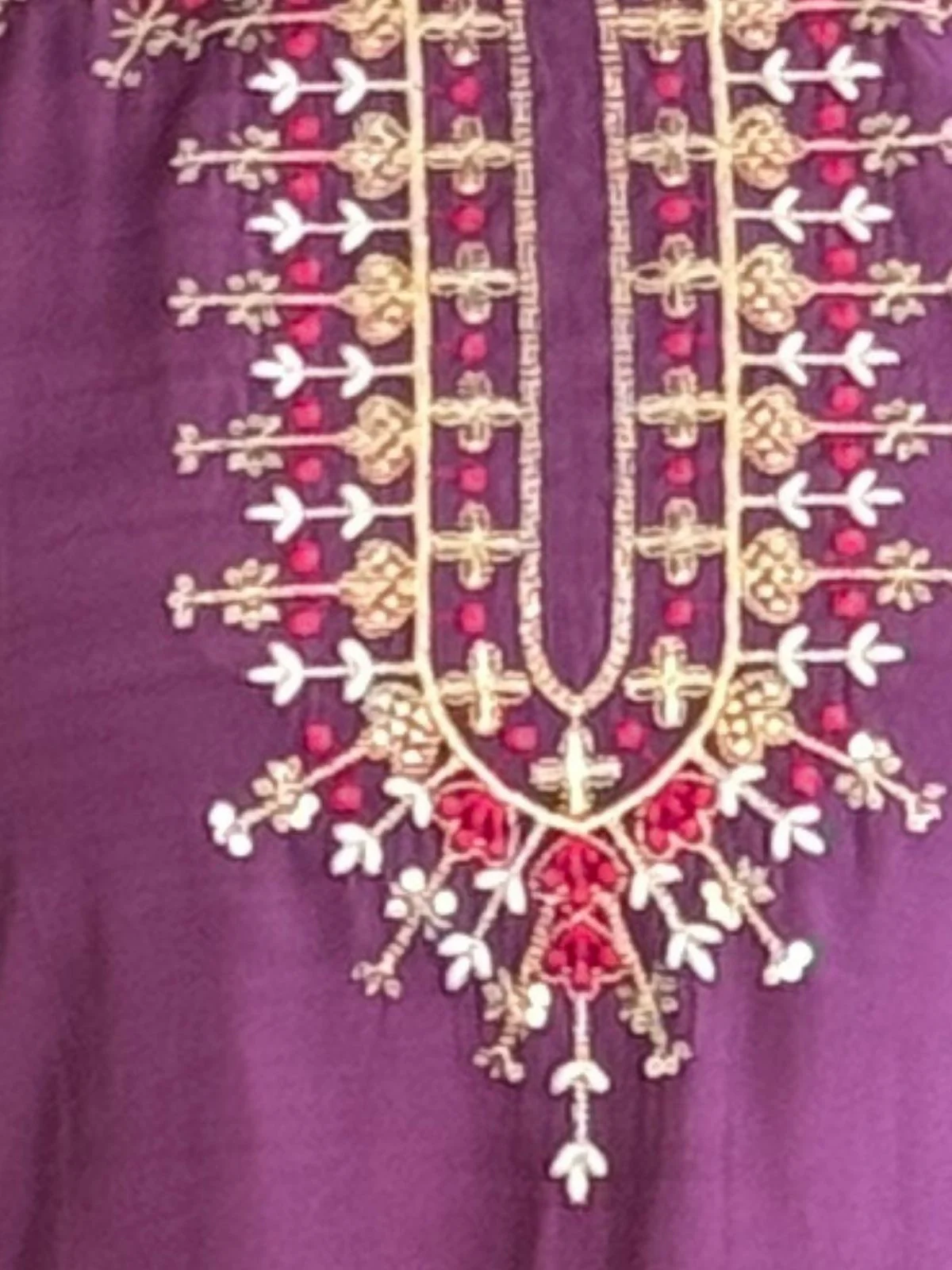 Odette Purple Viscose chanderi Embroidered Stitched Kurta Set For Women - Image 6
