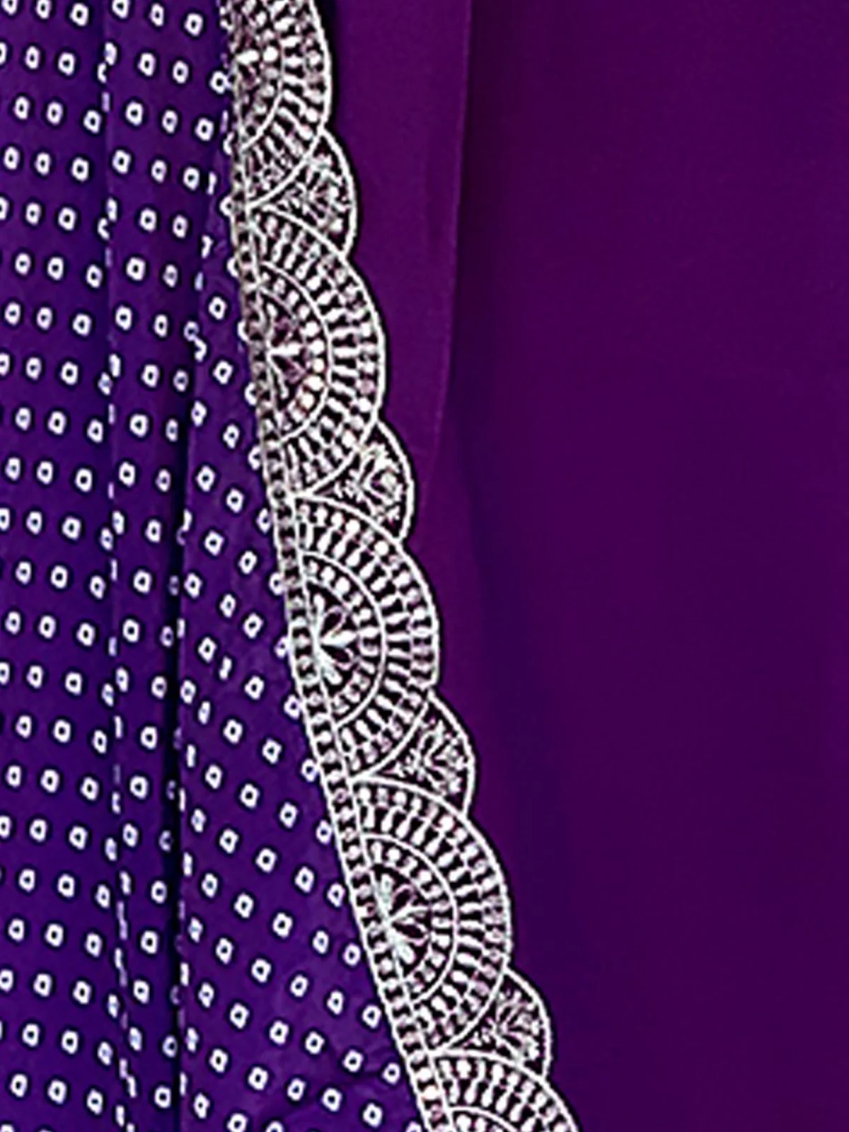 Odette Purple Viscose Lace Work Stitched Kurta Set for Women - Image 5