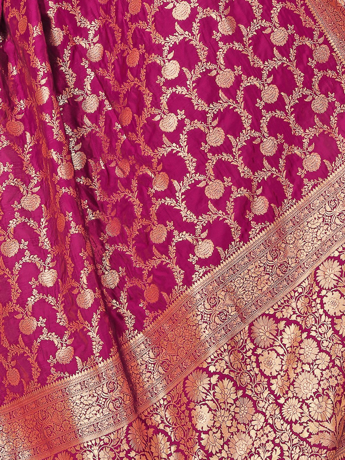 Odette Purple Woven Banarasi Silk Saree With Unstitched Blouse For Women - Image 6