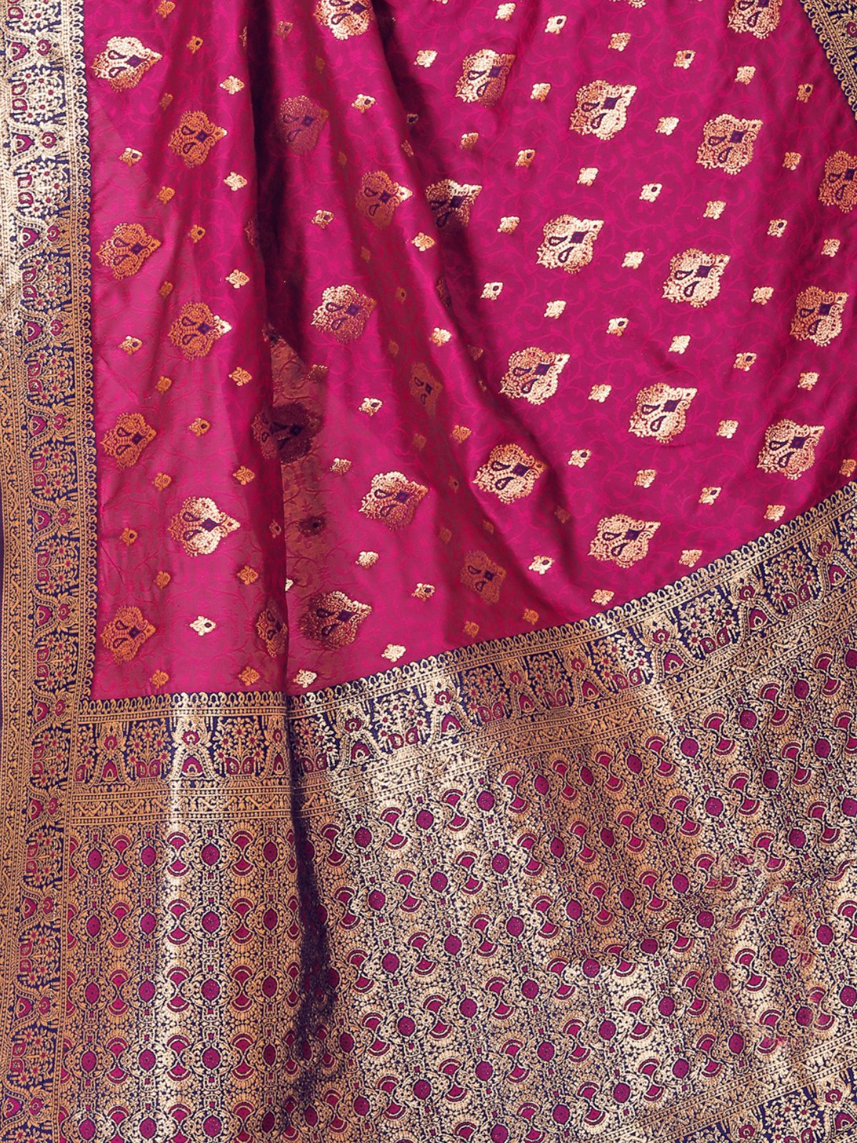 Odette Purple Woven Banarasi Silk Saree With Unstitched Blouse For Women - Image 6