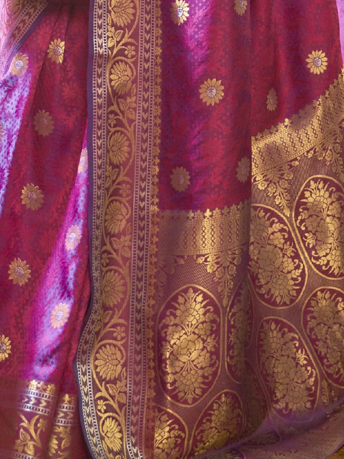 Odette Purple Woven Design Silk Blend Saree With Unstitched Blouse For Women - Image 3