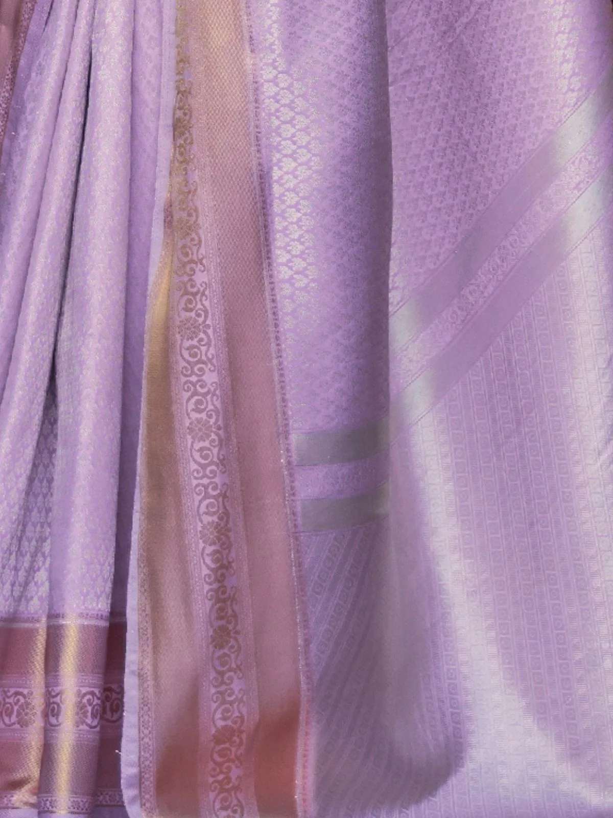 Odette Purple Woven Design Silk Blend Saree With Unstitched Blouse For Women - Image 4