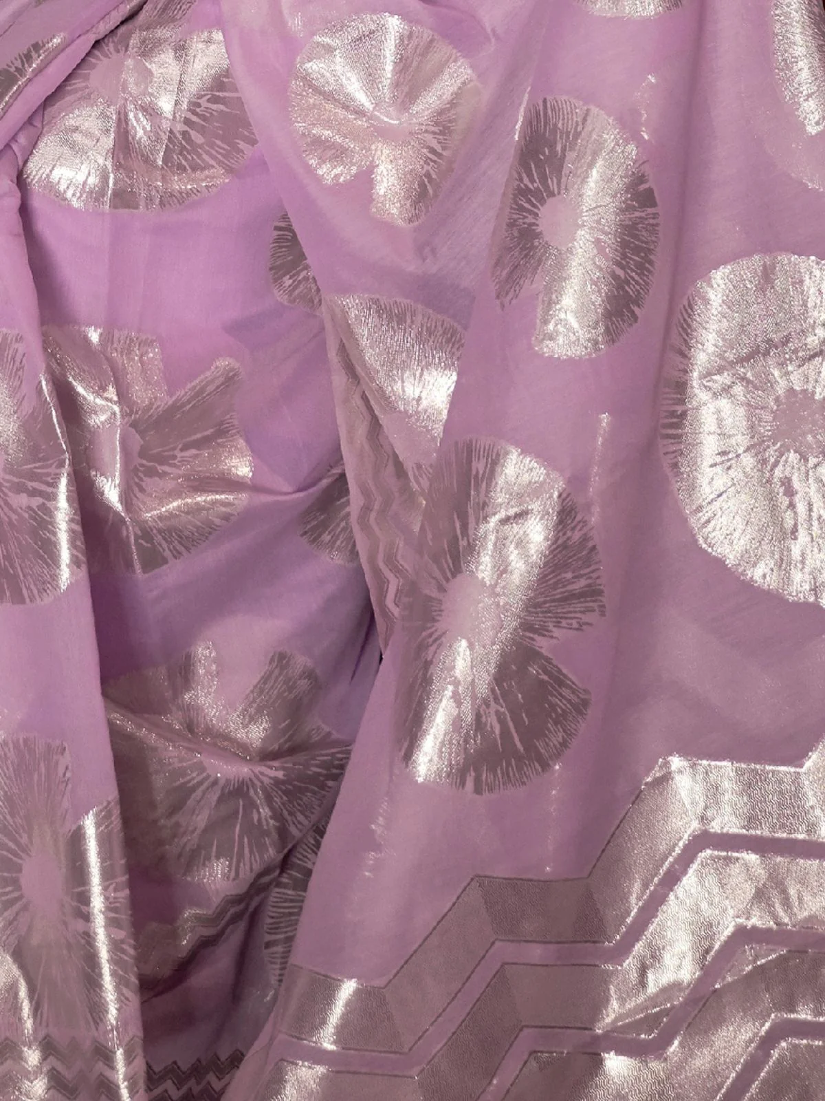 Odette Purple Woven Design Silk Blend Saree With Unstitched Blouse For Women - Image 3