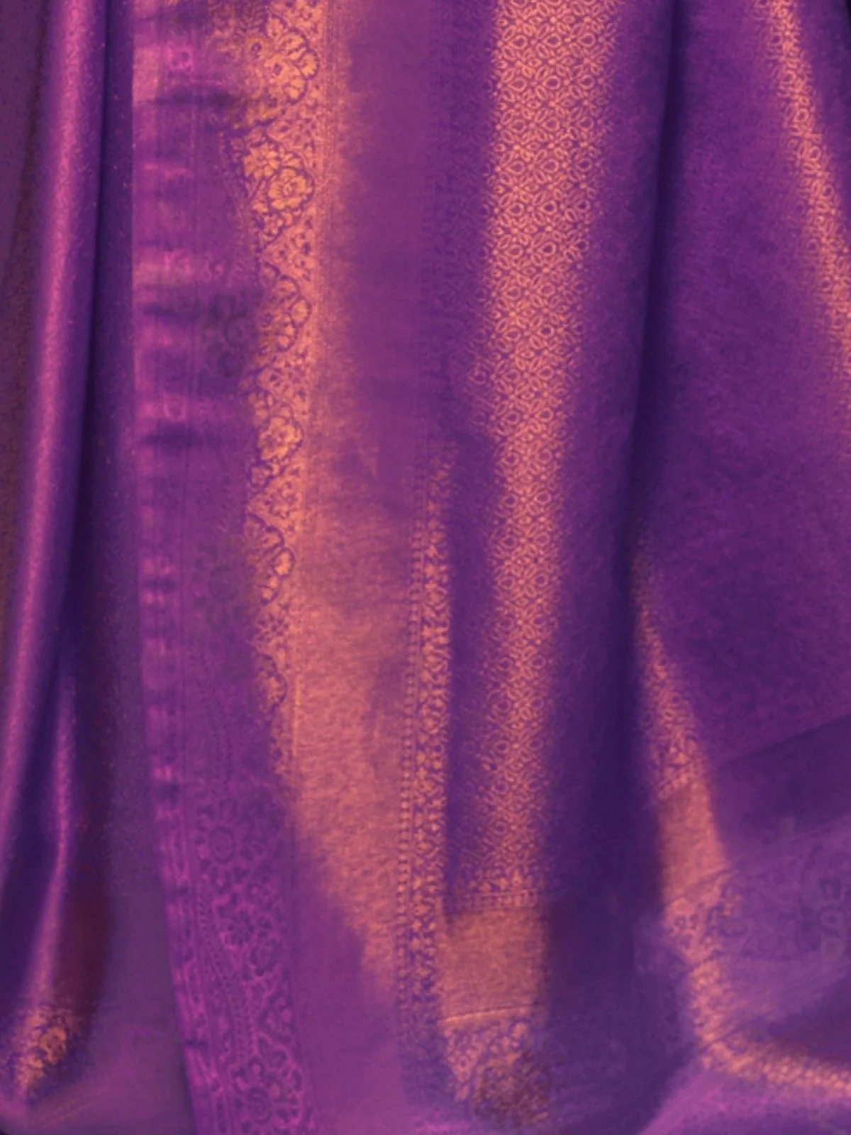 Odette Purple Woven Design Silk Blend Saree With Unstitched Blouse For Women - Image 4