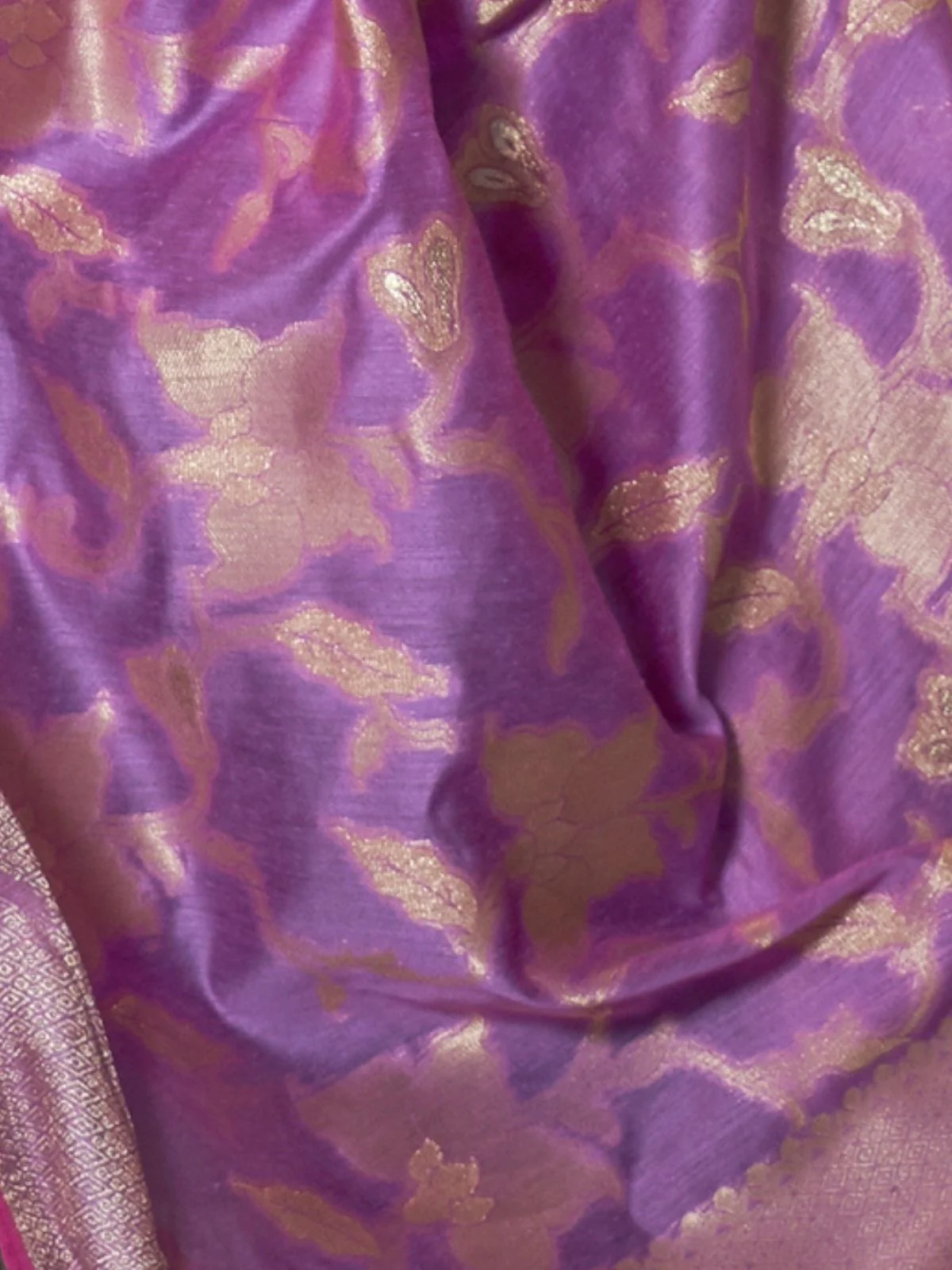 Odette Purple Woven Design Silk Blend Saree With Unstitched Blouse For Women - Image 4