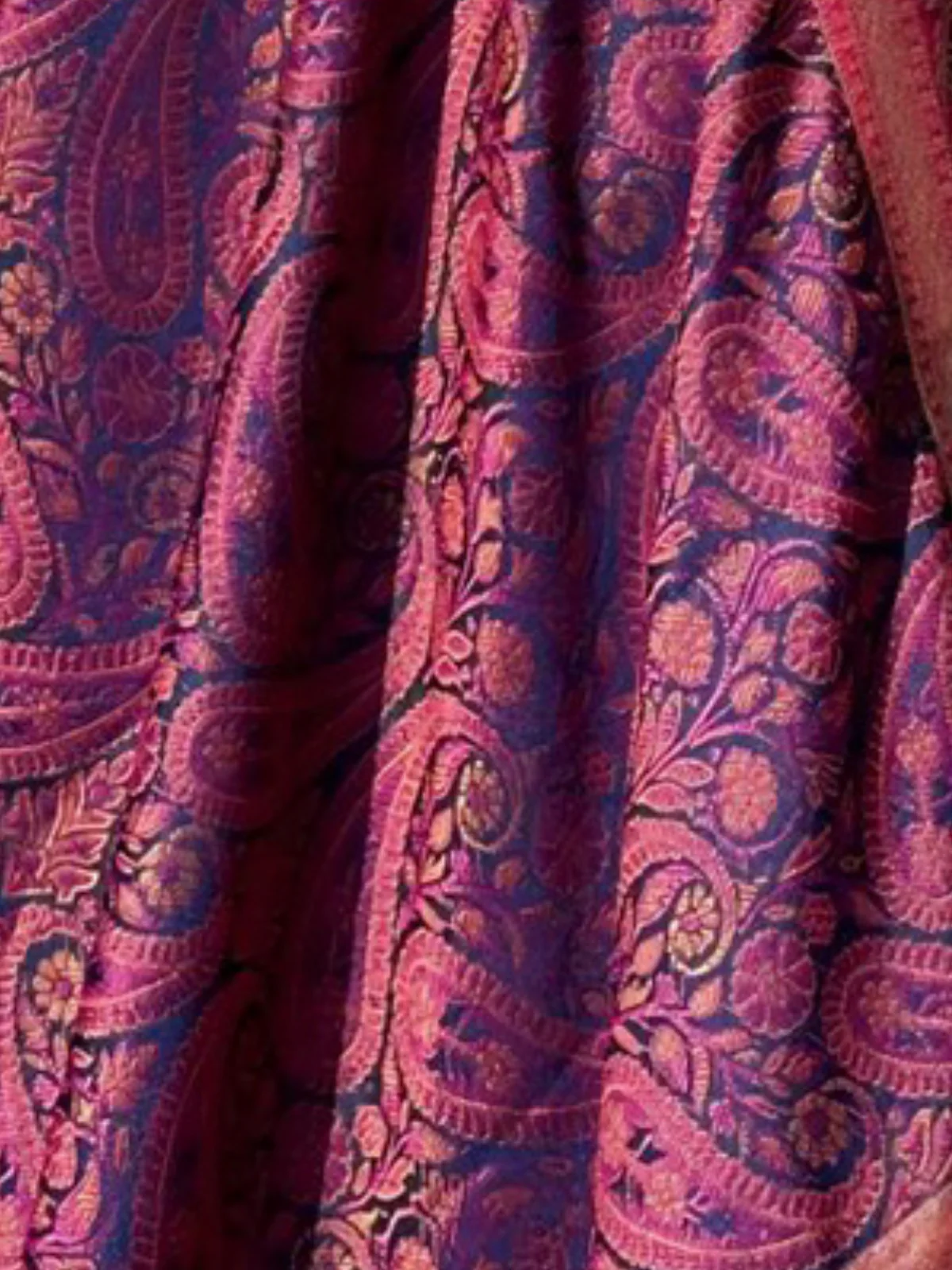 Odette Purple Woven Design Silk Blend Saree With Unstitched Blouse For Women - Image 6