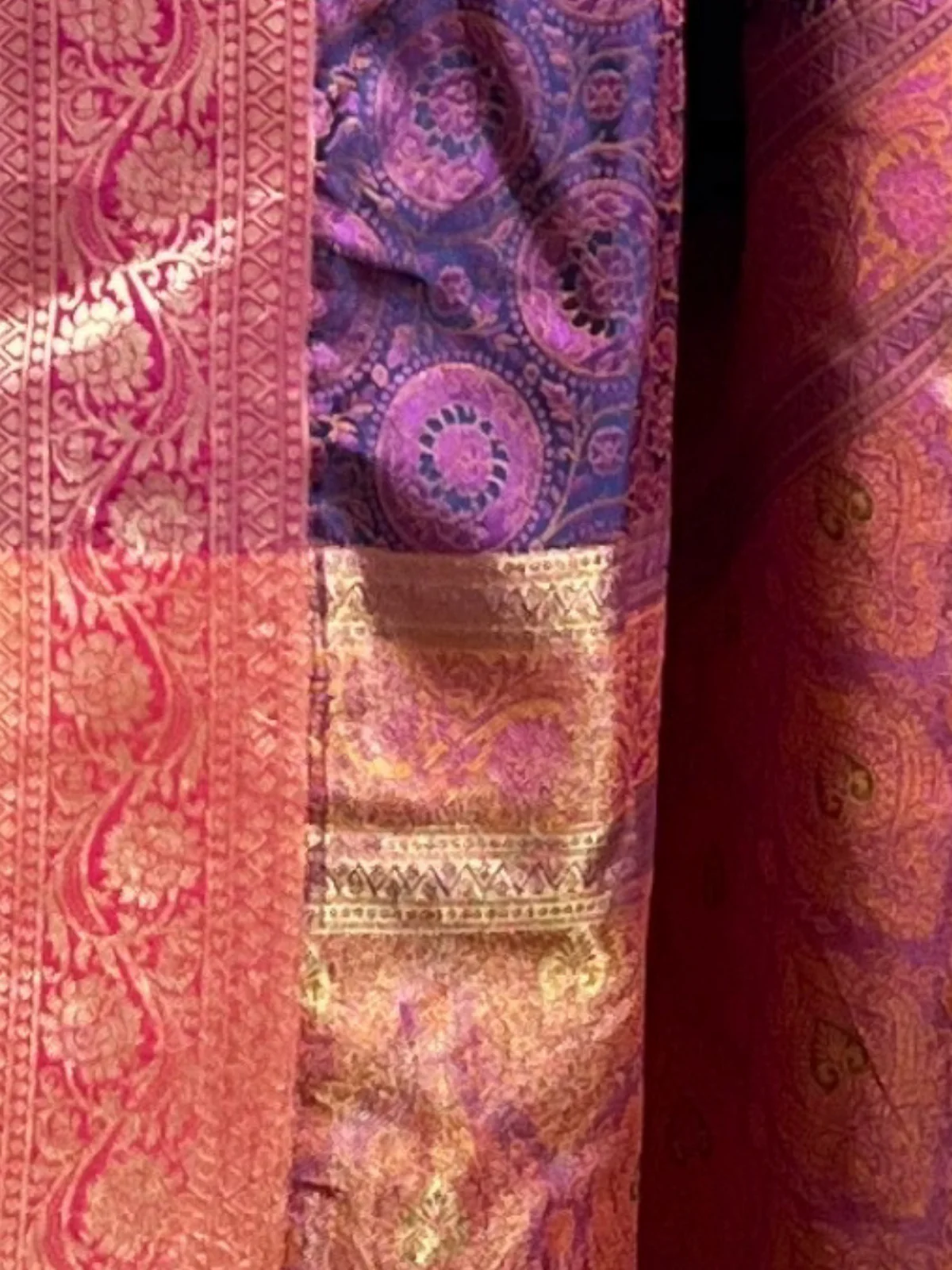 Odette Purple Woven Design Silk Blend Saree With Unstitched Blouse For Women - Image 4