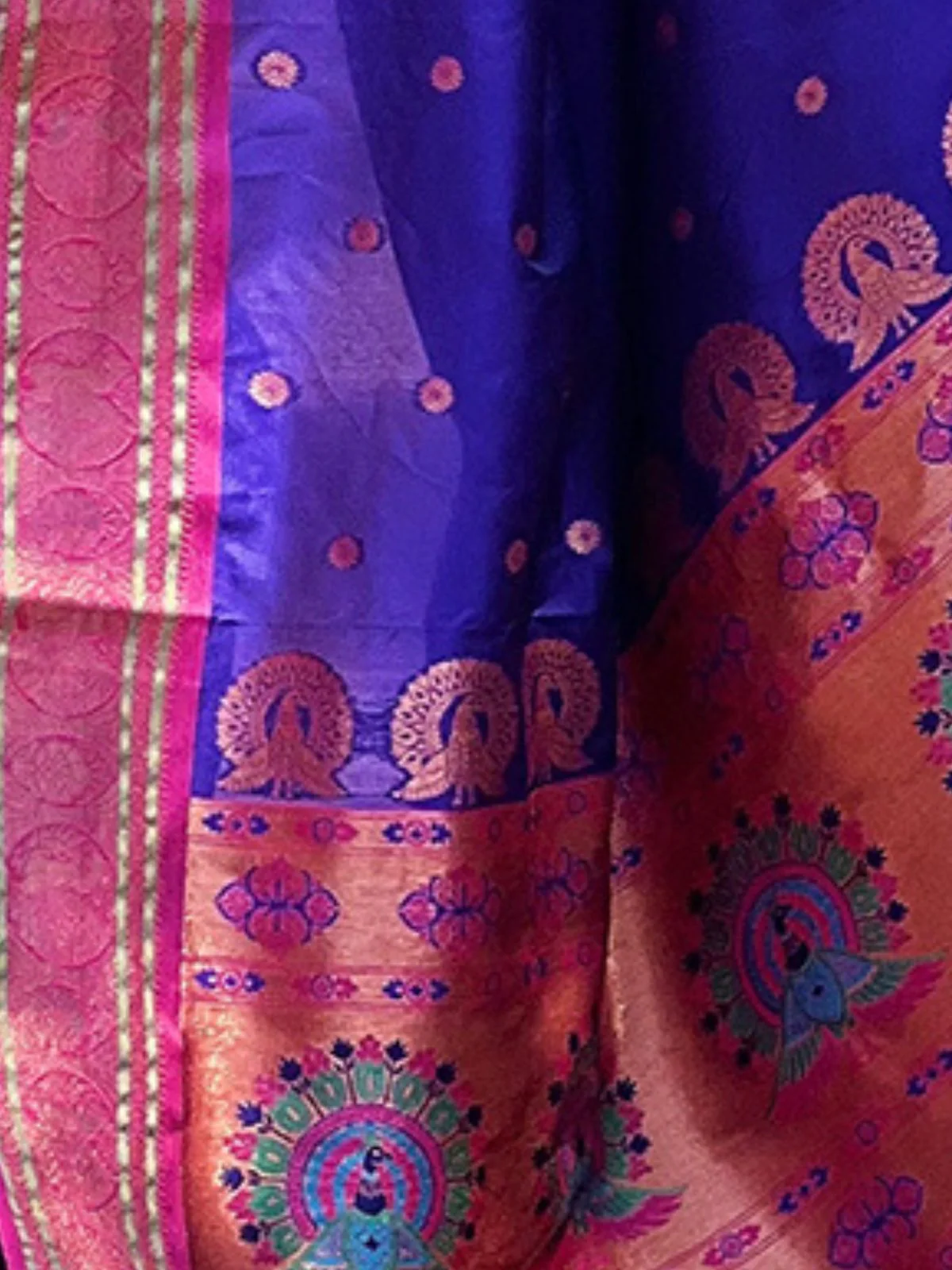 Odette Purple Woven Design Silk Blend Saree With Unstitched Blouse For Women - Image 4