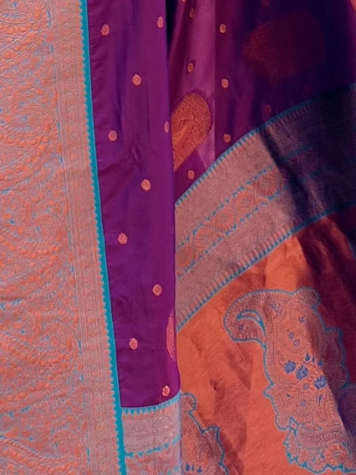 Odette Purple Woven Design Soft Silk Saree With Unstitched Blouse For Women - Image 4