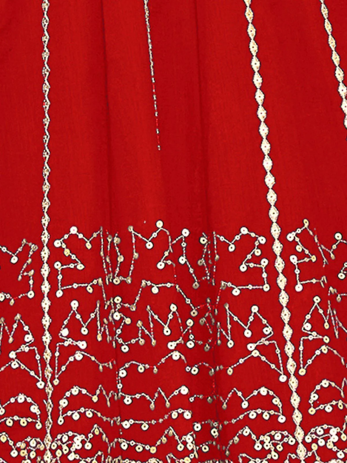 Odette Red Art Silk Embellished Semi Stitched Kurta Set For Women - Image 5