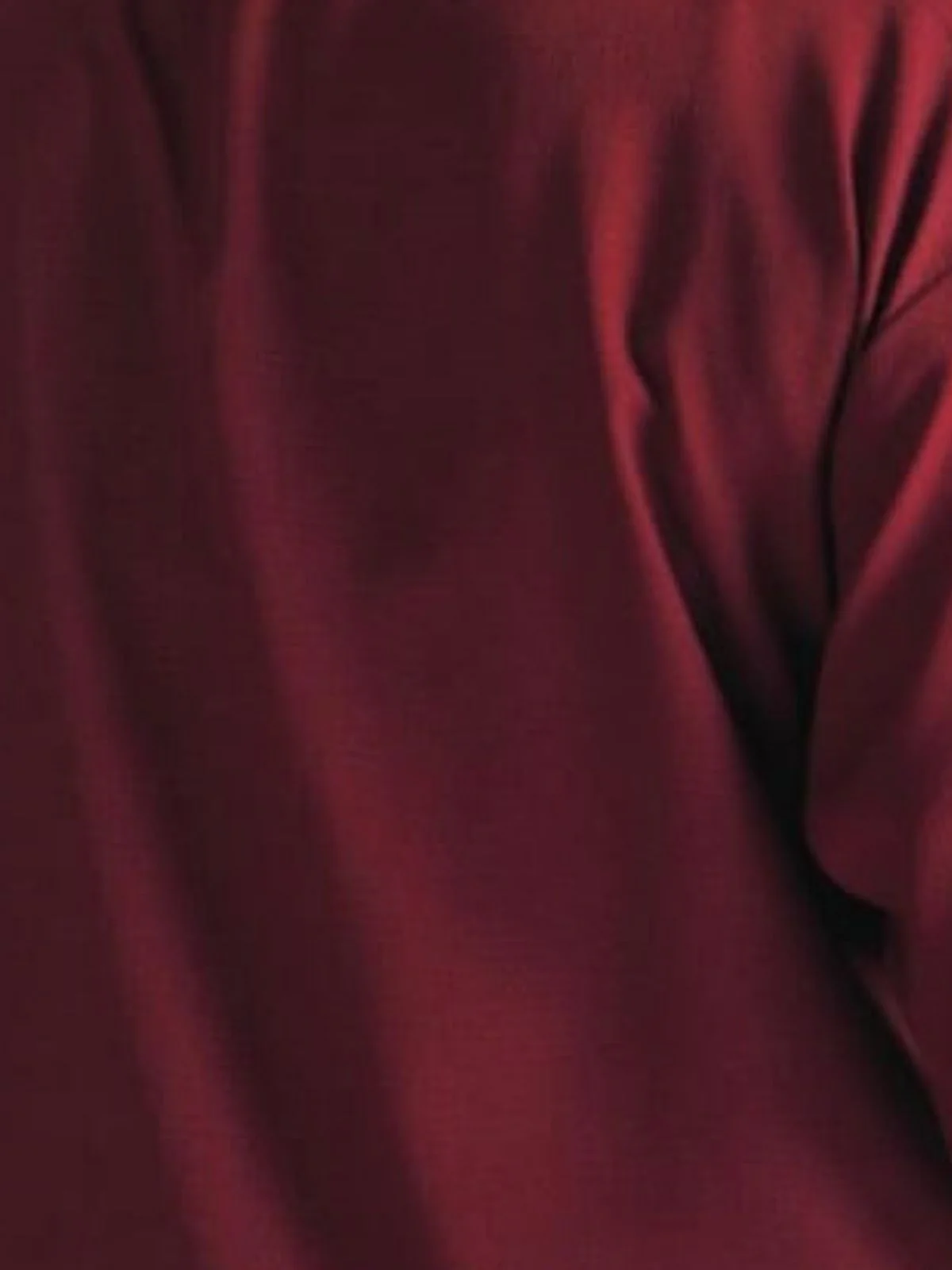 Odette Red Cotton Blend Solid Shirt For Women - Image 3