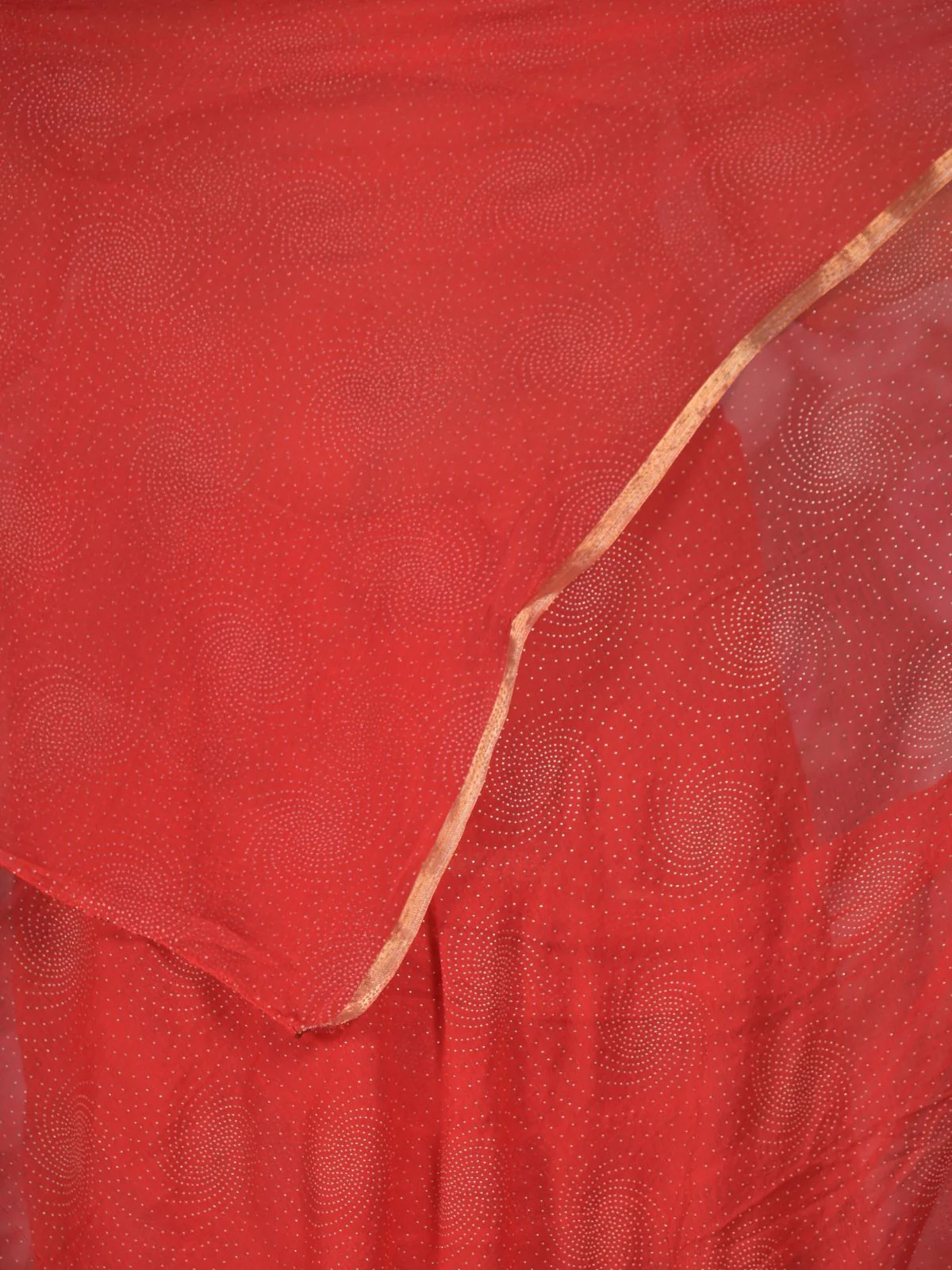 Odette Red Embellished Chiffon Saree Without Blouse For Women - Image 5
