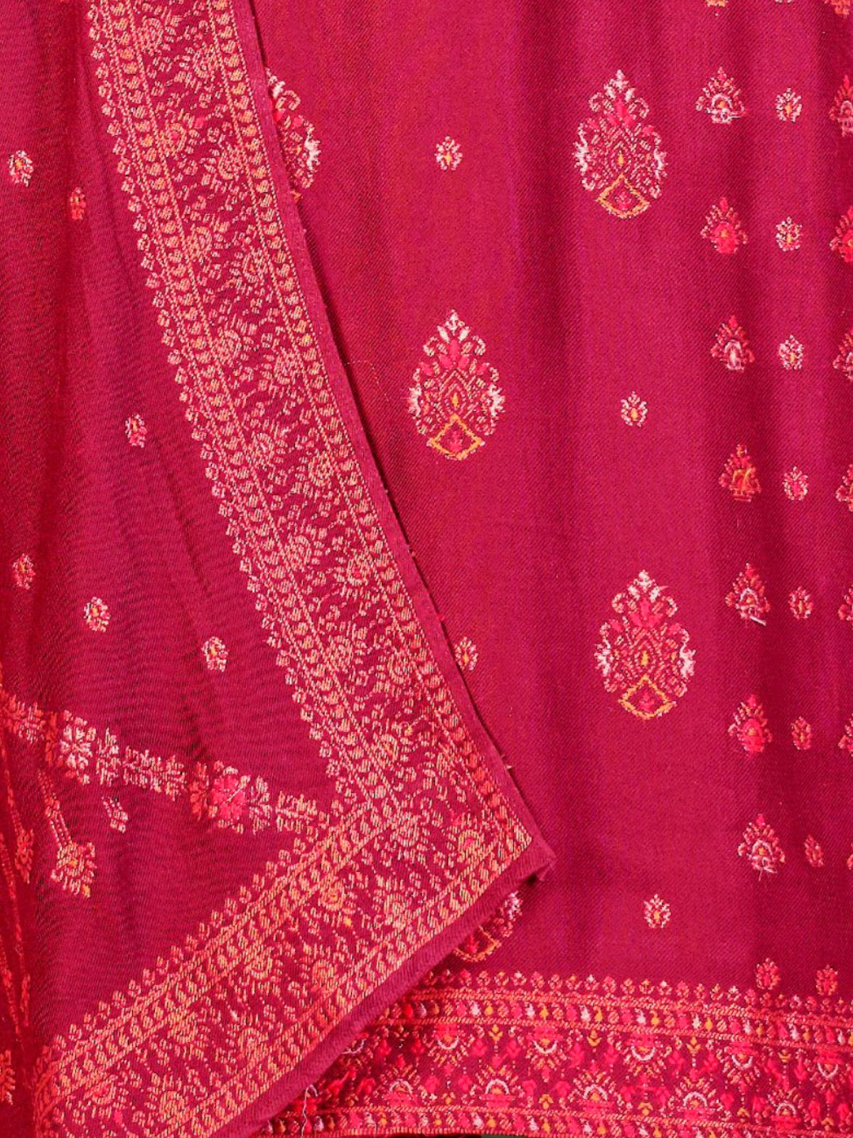 Odette Red Embroidered Viscose Semi Stitched Kurta Set For Women - Image 4
