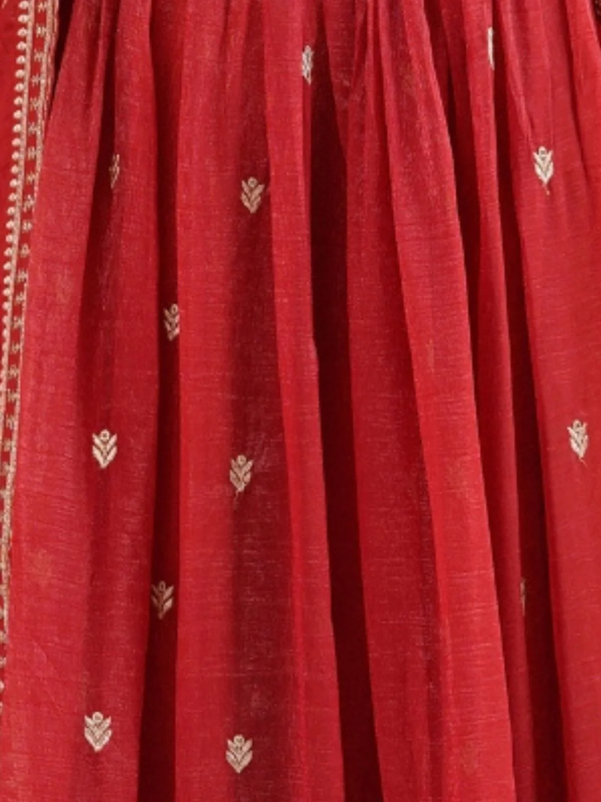 Odette Red Georgette Embellished Kurta Set For Women - Image 6
