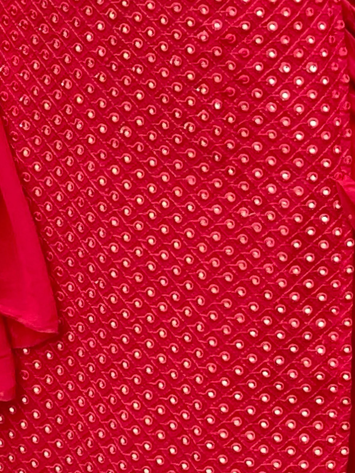 Odette Red Georgette Stitched Kurta Set For Women - Image 4