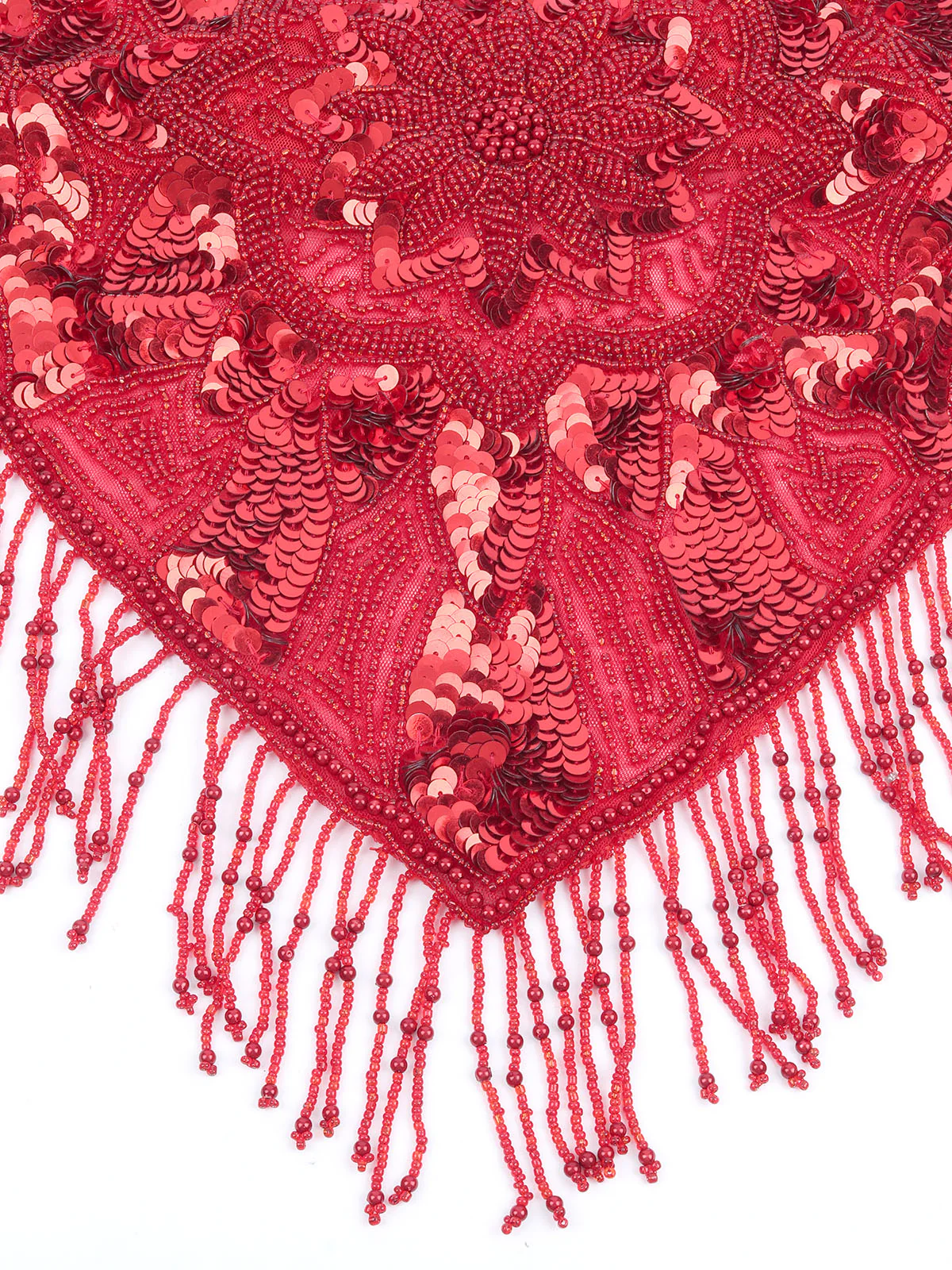 Odette Red Net Embellished Cape For Women - Image 6