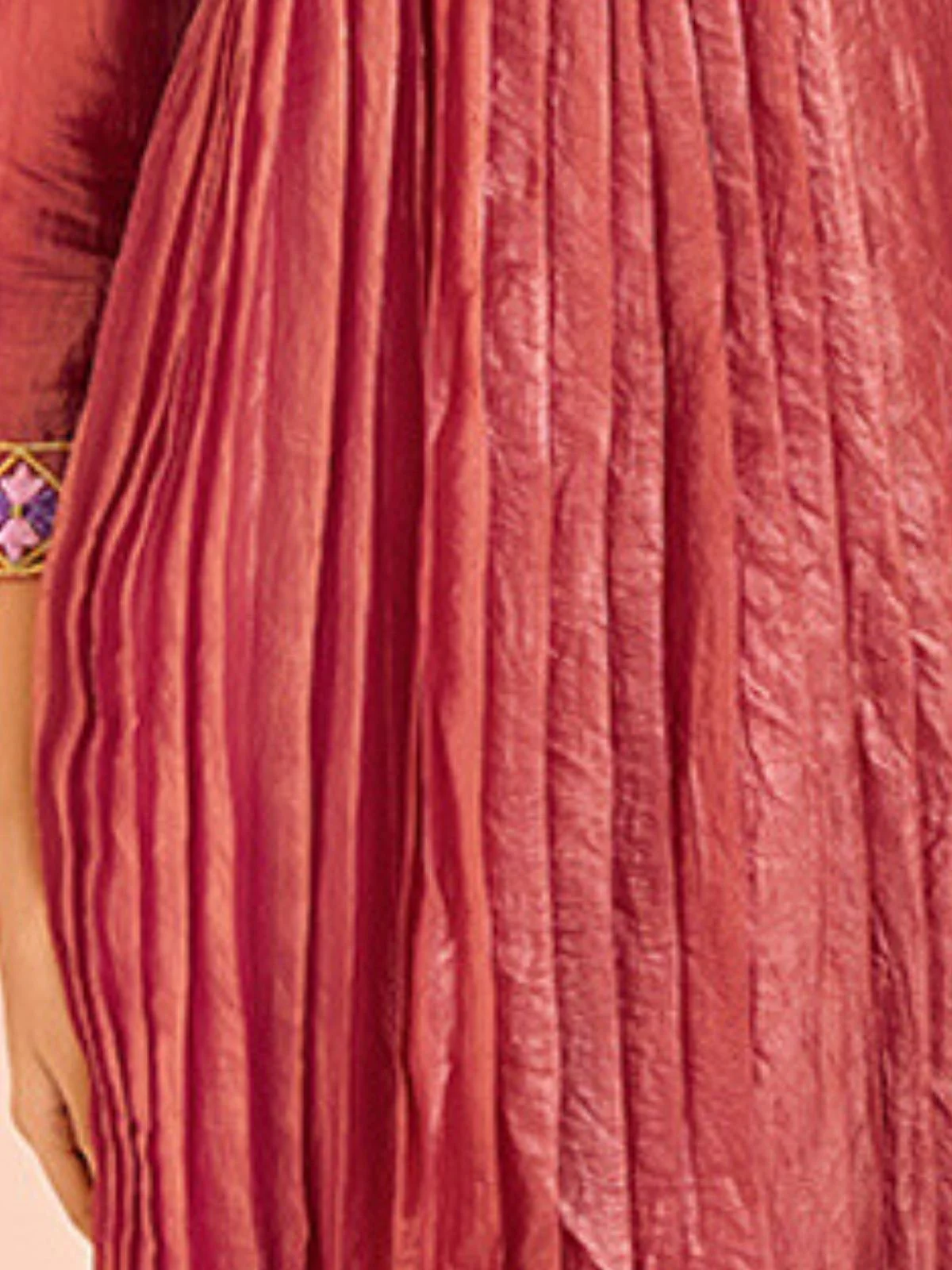 Odette Red Organza Embroidered Stitched Gown For Women - Image 7