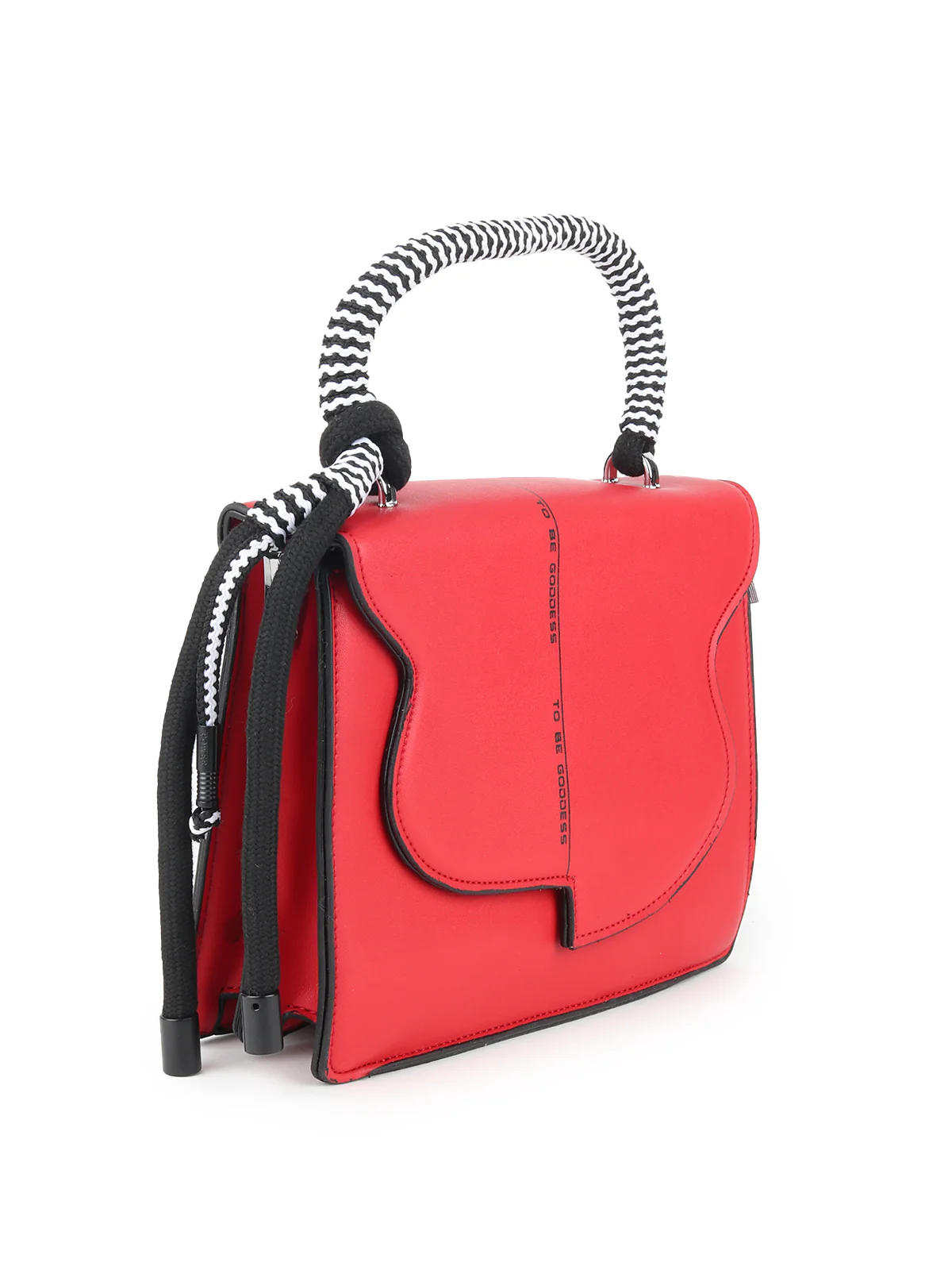 Odette Red Patterned Hand Bag For Women - Image 4