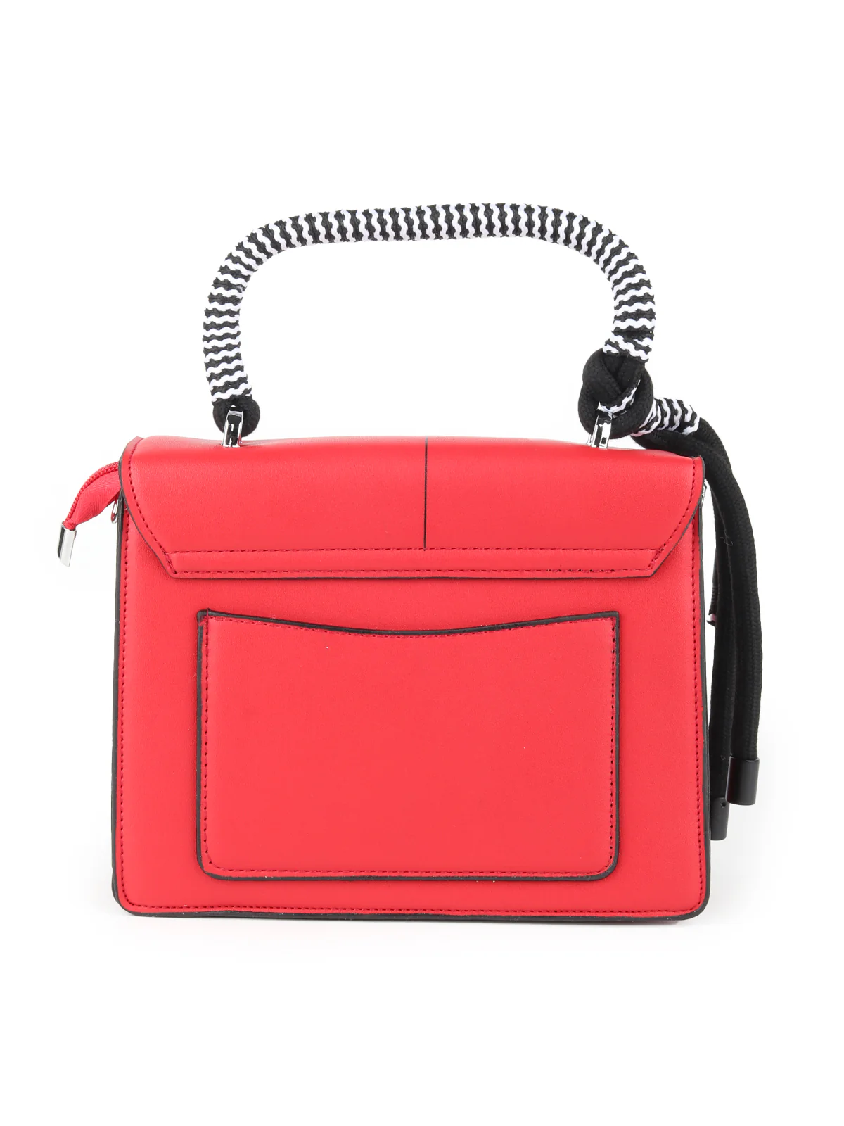 Odette Red Patterned Hand Bag For Women - Image 5