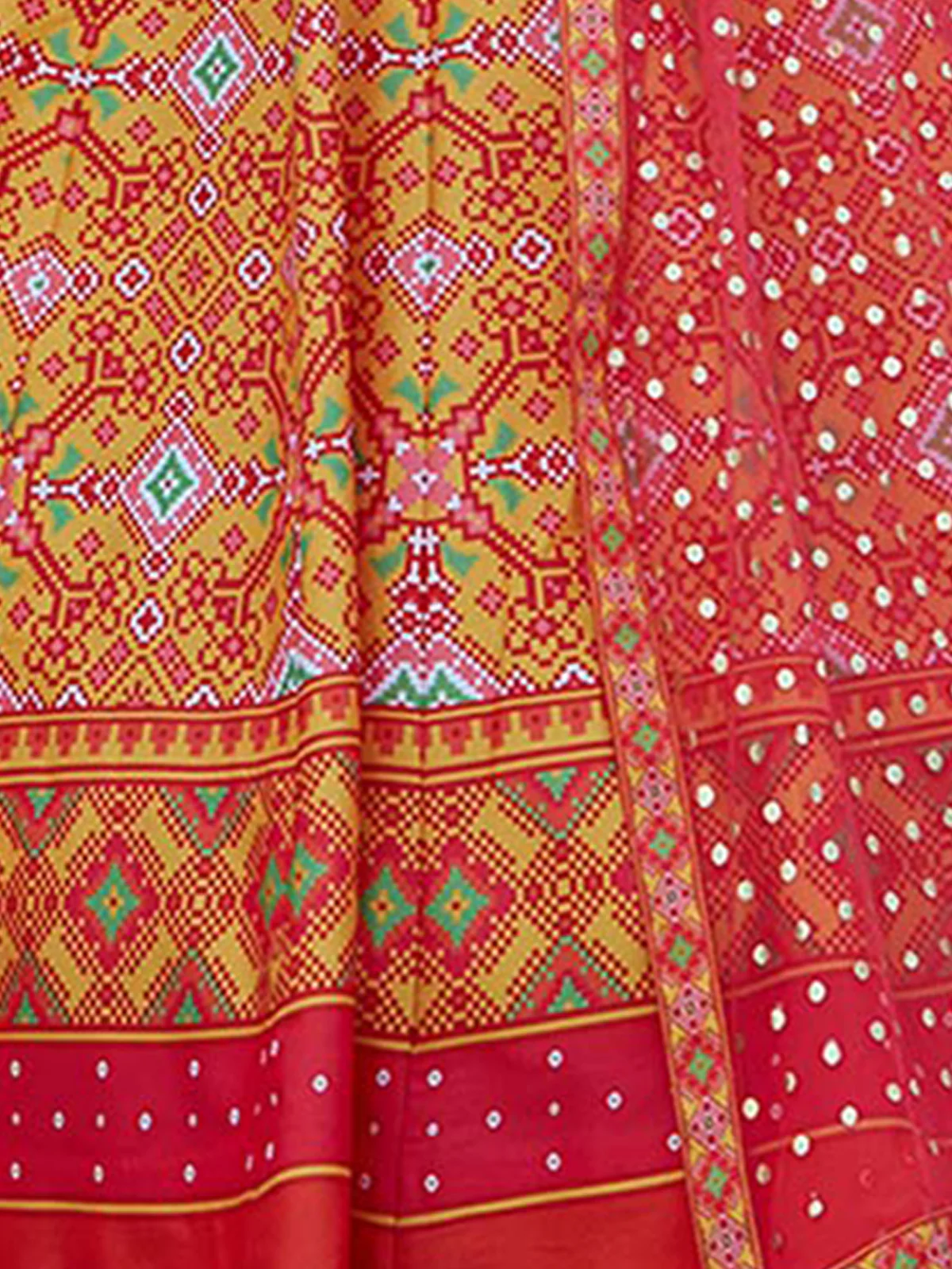 Odette Red Silk Printed Stitched Kurta Set For Women - Image 3