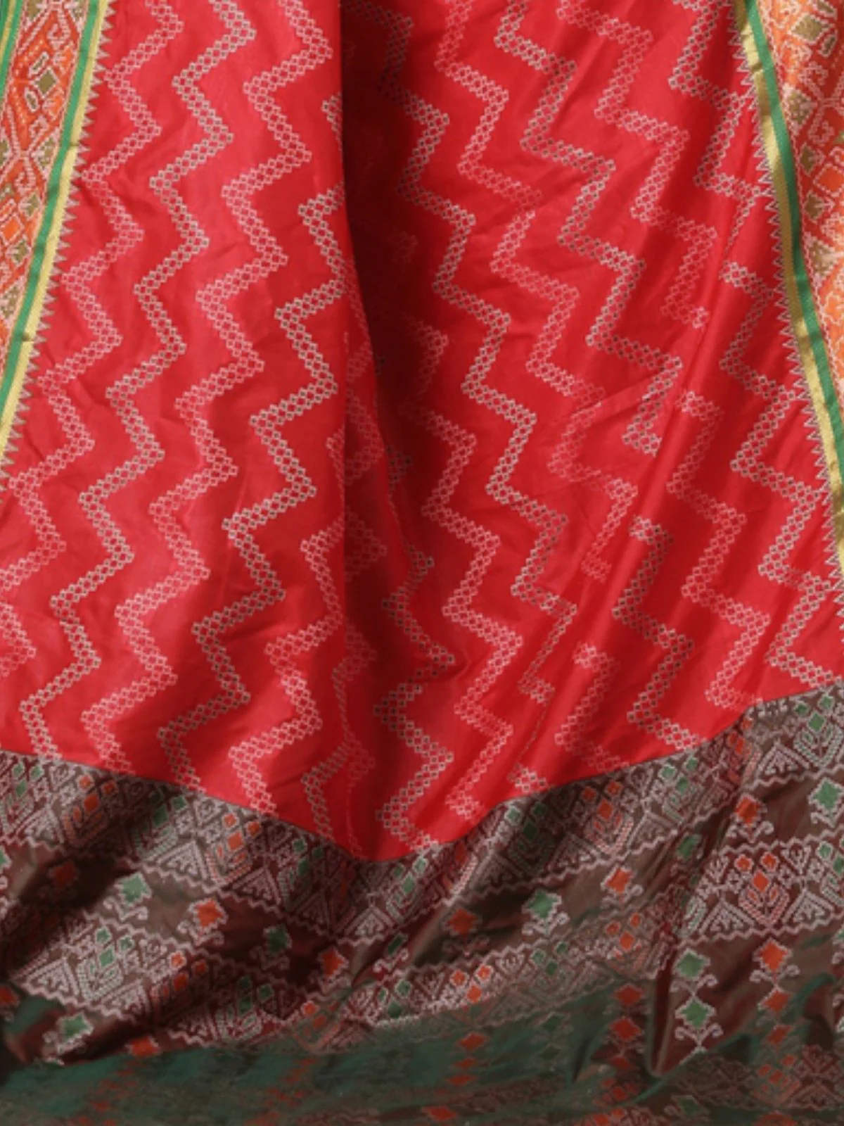 Odette Red Silk Woven Saree For Women - Image 6
