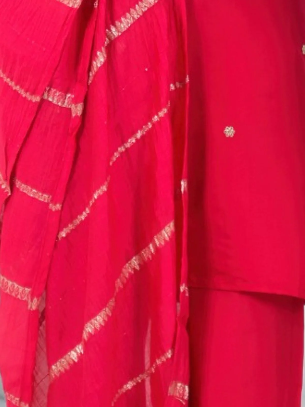 Odette Red Viscose Rayon Embroidered Stitched Kurta Set For Women - Image 6