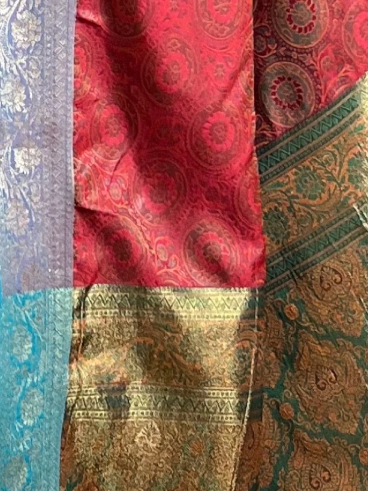 Odette Red Woven Design Silk Blend Saree With Unstitched Blouse For Women - Image 4