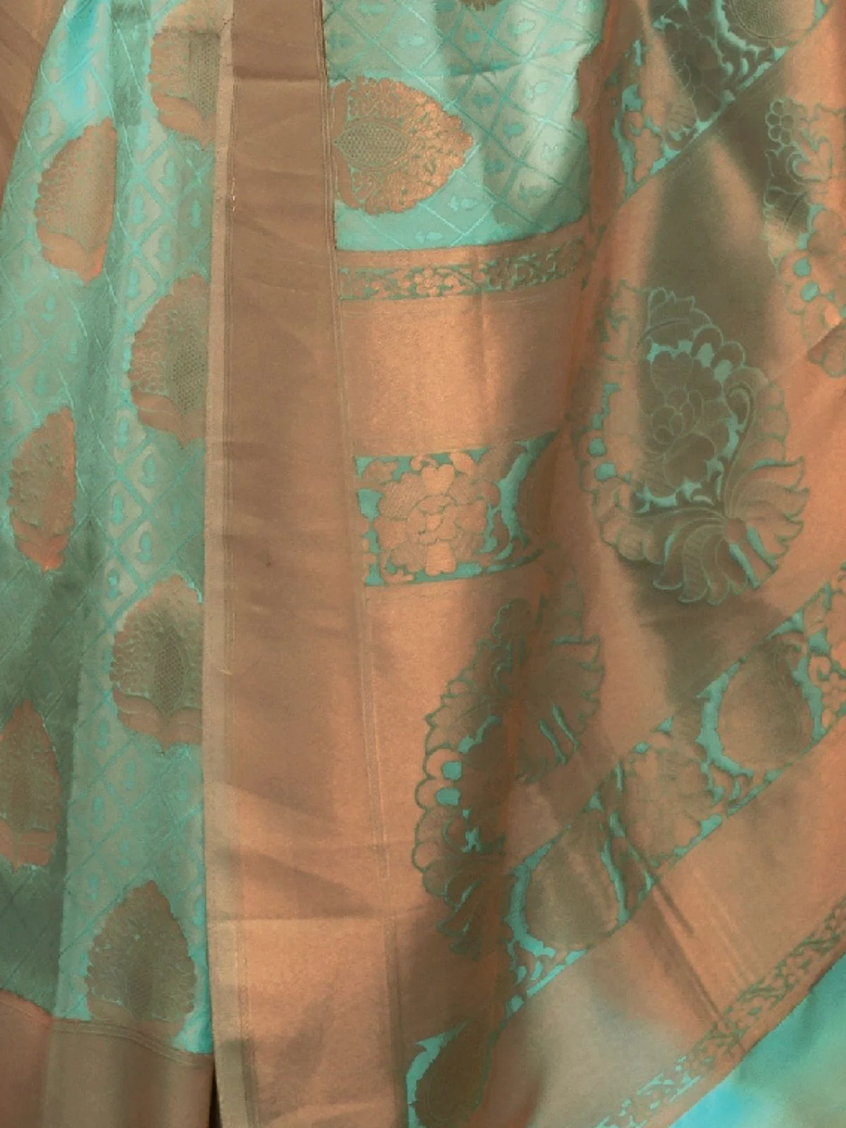 Odette Sea Green Woven Design Silk Blend Saree With Unstitched Blouse For Women - Image 3