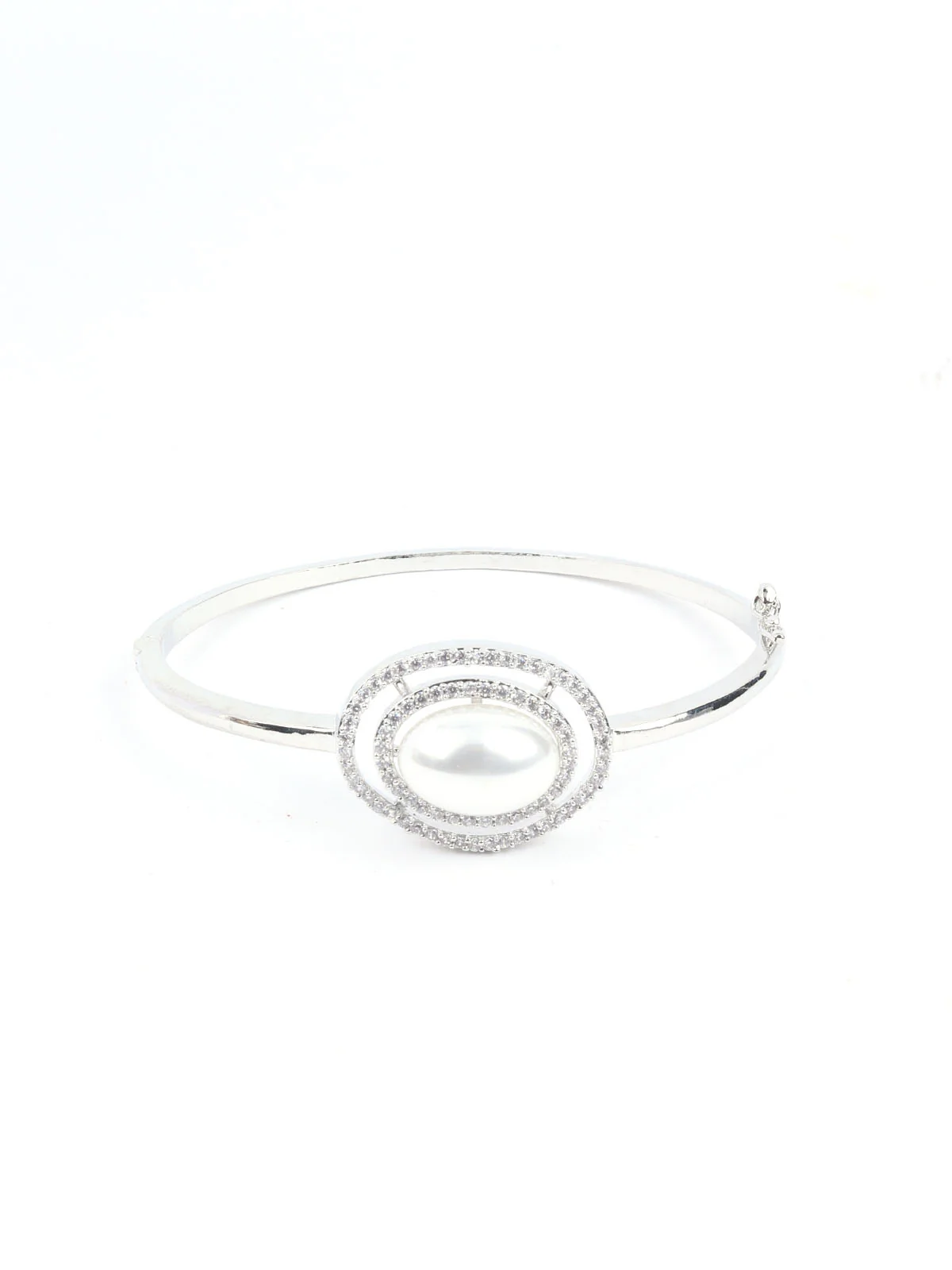Odette Silver Alloy Embellished Bracelet For Women - Image 3