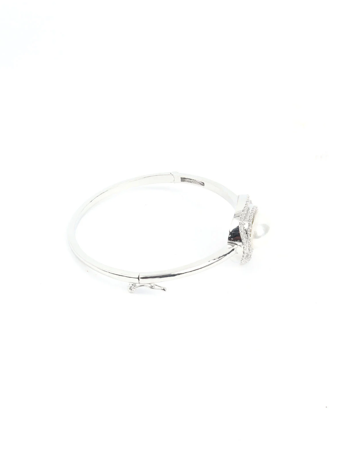 Odette Silver Alloy Embellished Bracelet For Women - Image 4