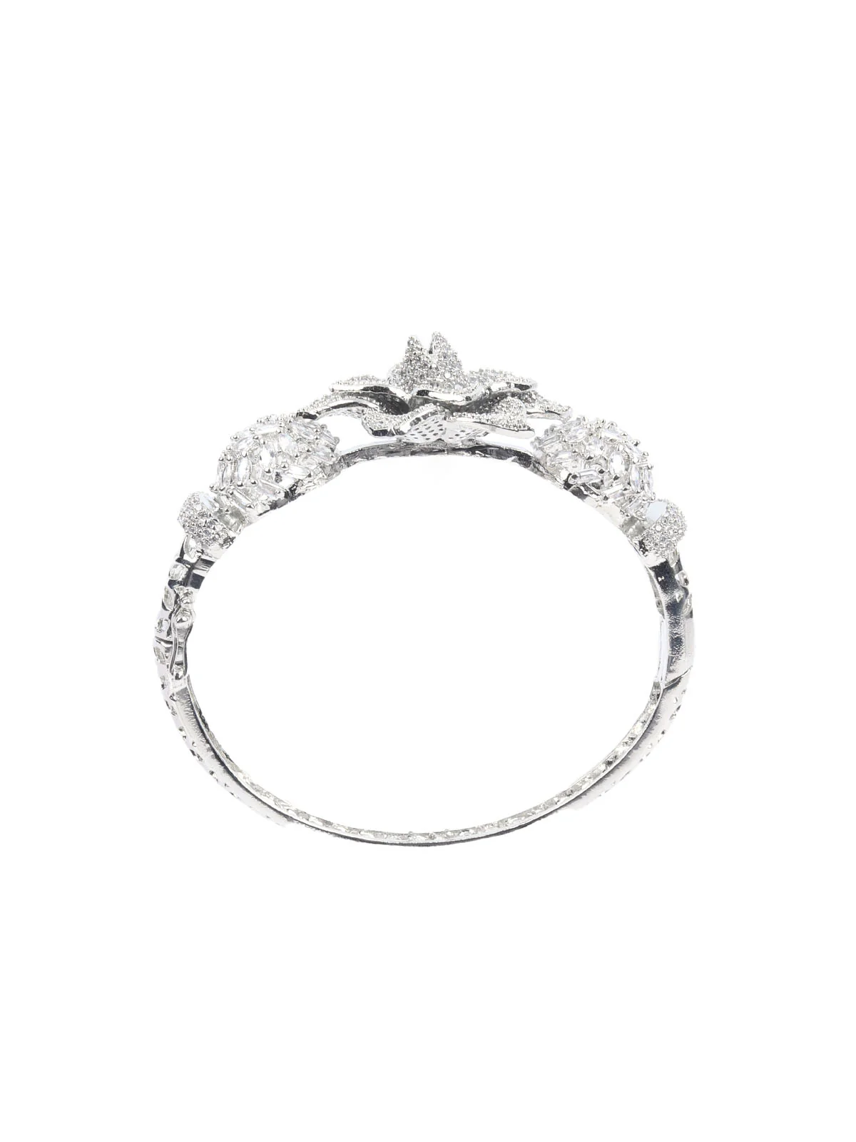Odette Silver Alloy Embellished Bracelet For Women - Image 3