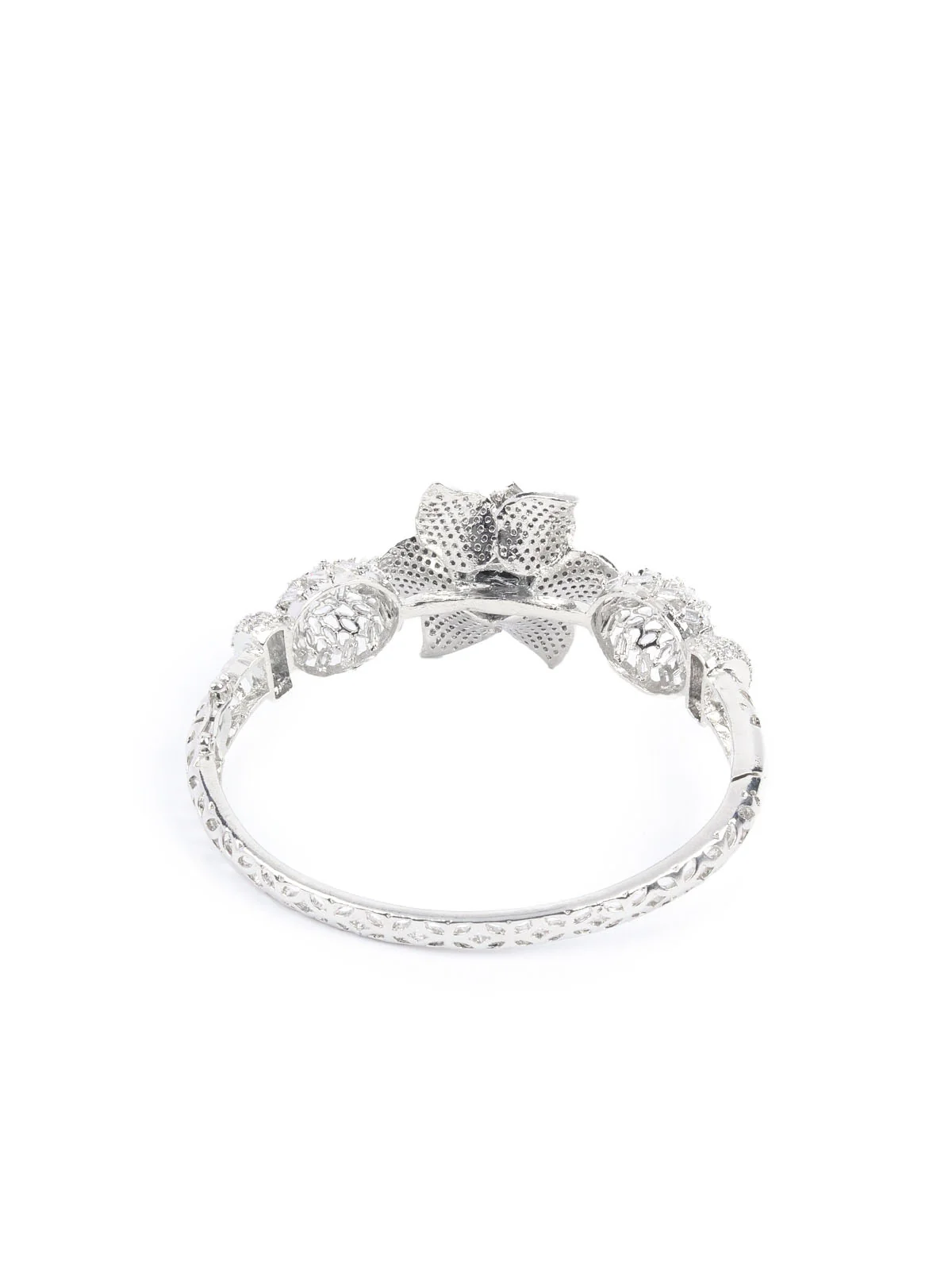 Odette Silver Alloy Embellished Bracelet For Women - Image 4