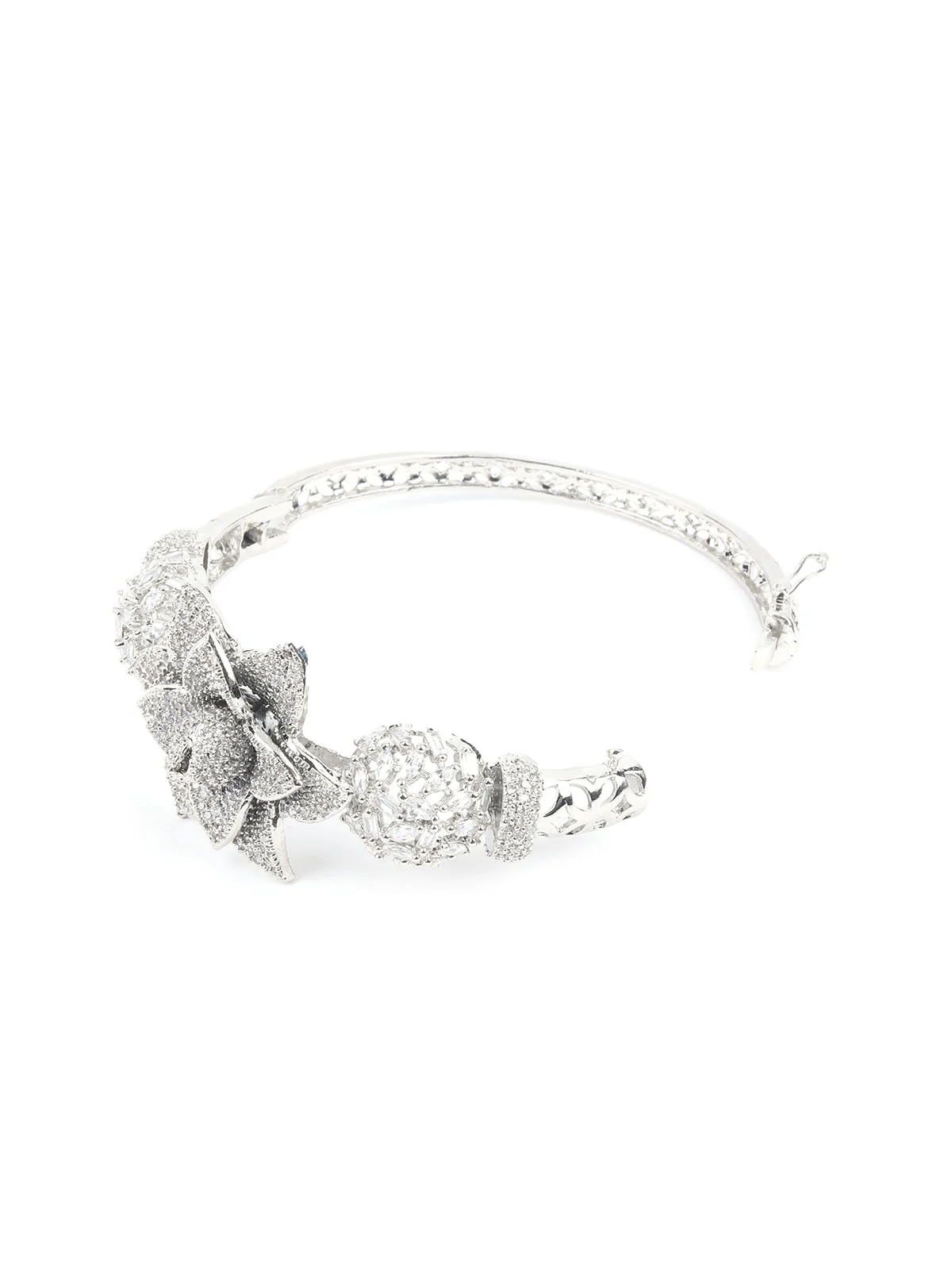 Odette Silver Alloy Embellished Bracelet For Women - Image 7