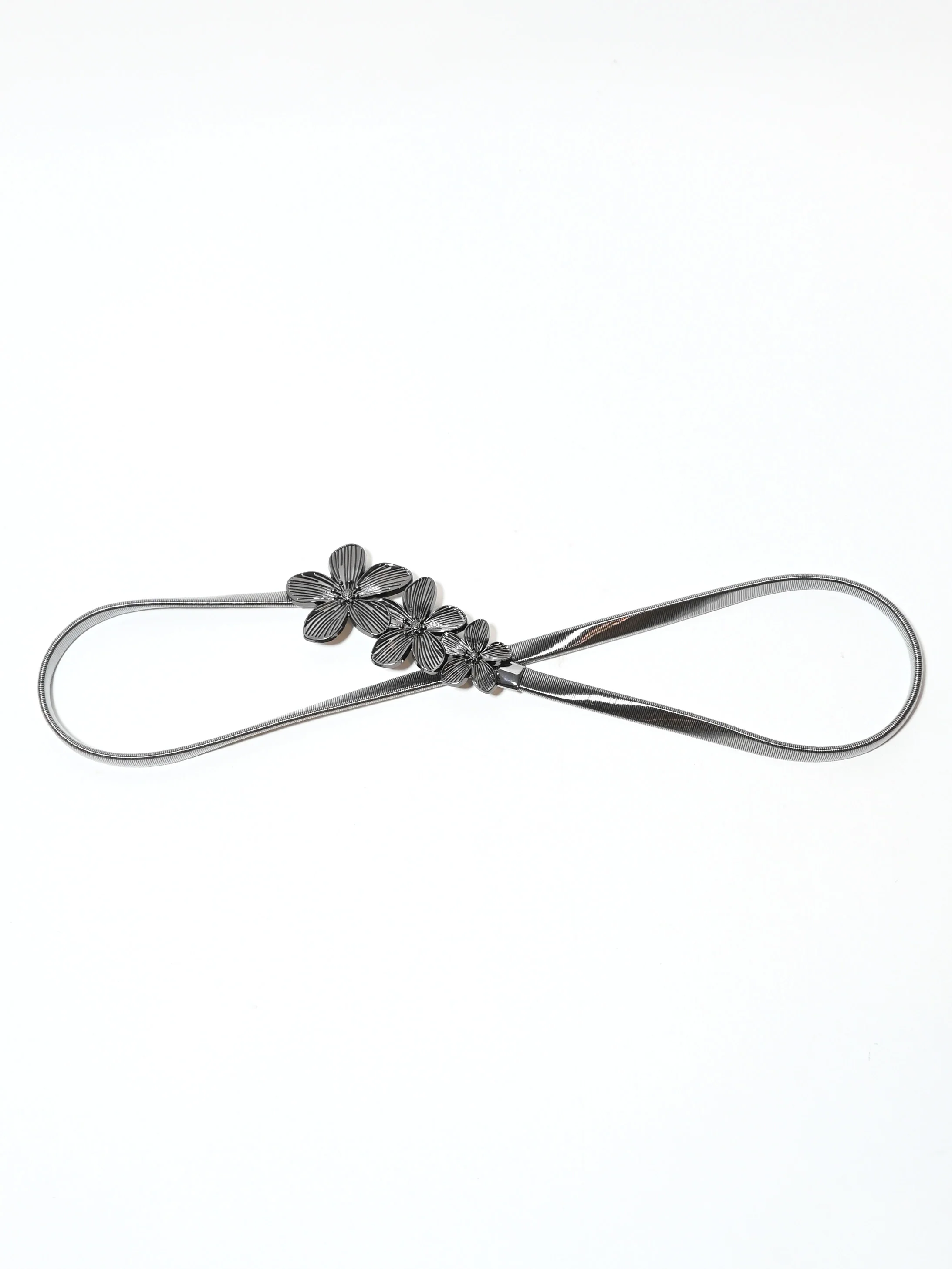 Odette Silver Alloy Metallic Design Belt For Women - Image 2