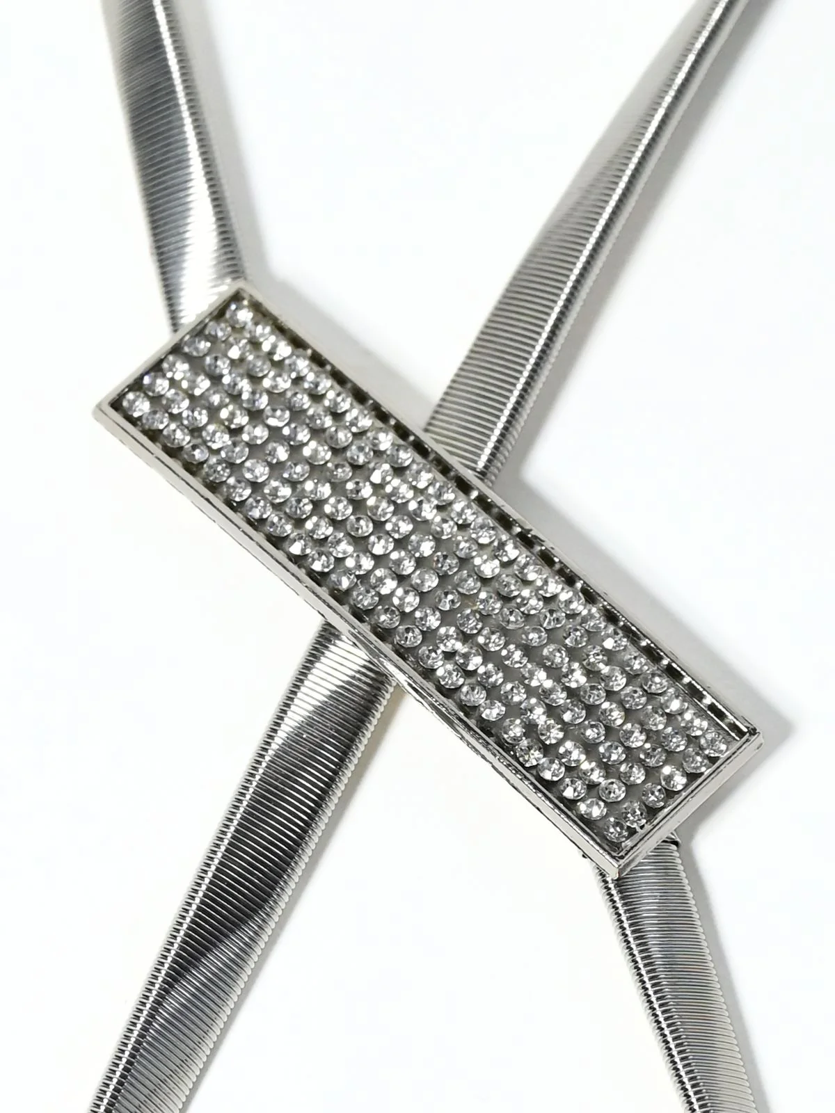 Odette Silver Alloy Solid Belt For Women - Image 6