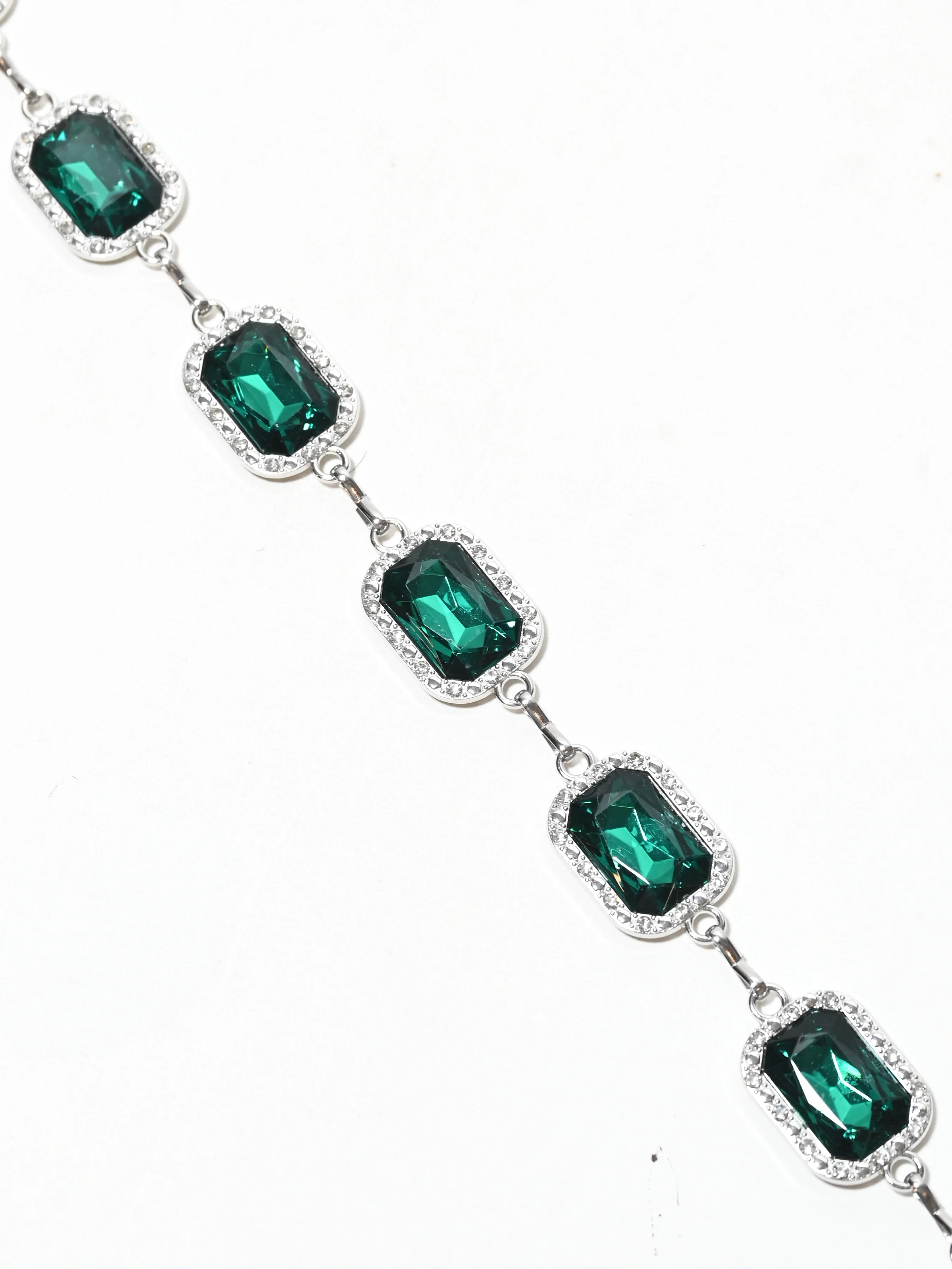 Odette Silver And Green Alloy Stone Work Belt For Women - Image 4