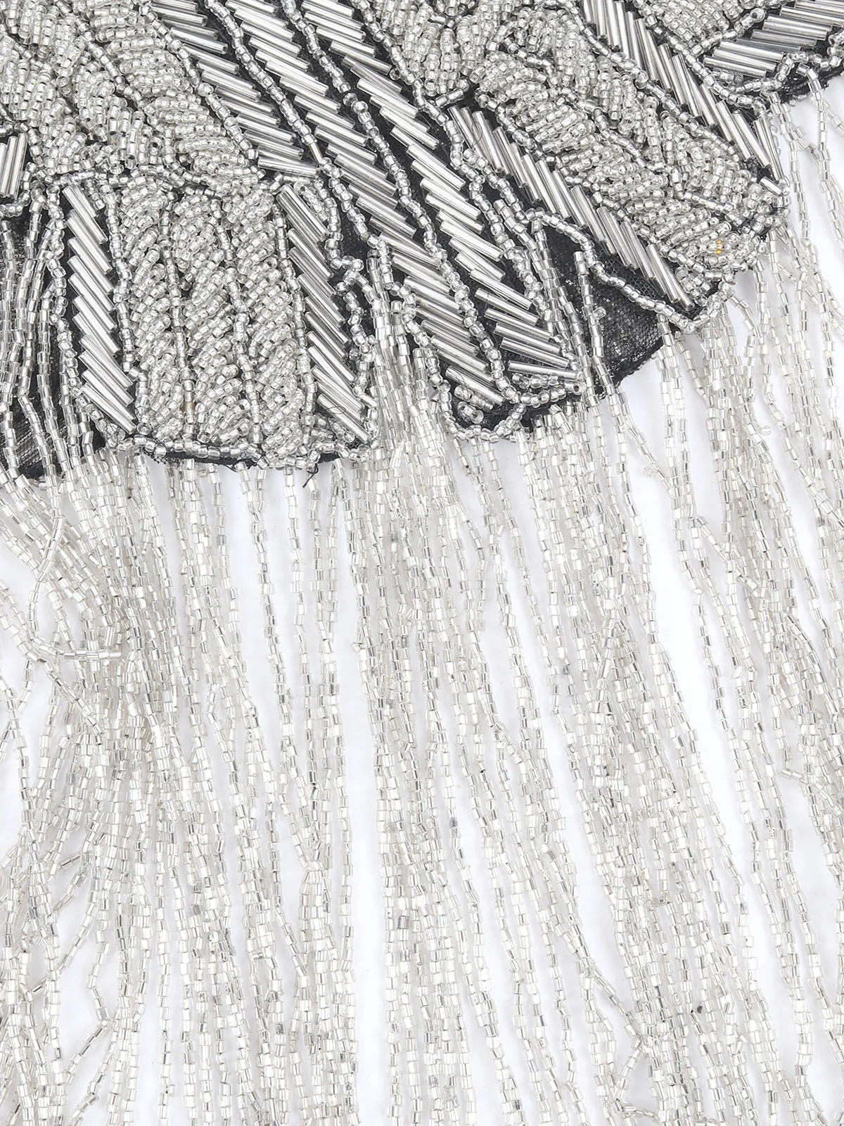 Odette Silver & Black Net Embellished Cape For Women - Image 7