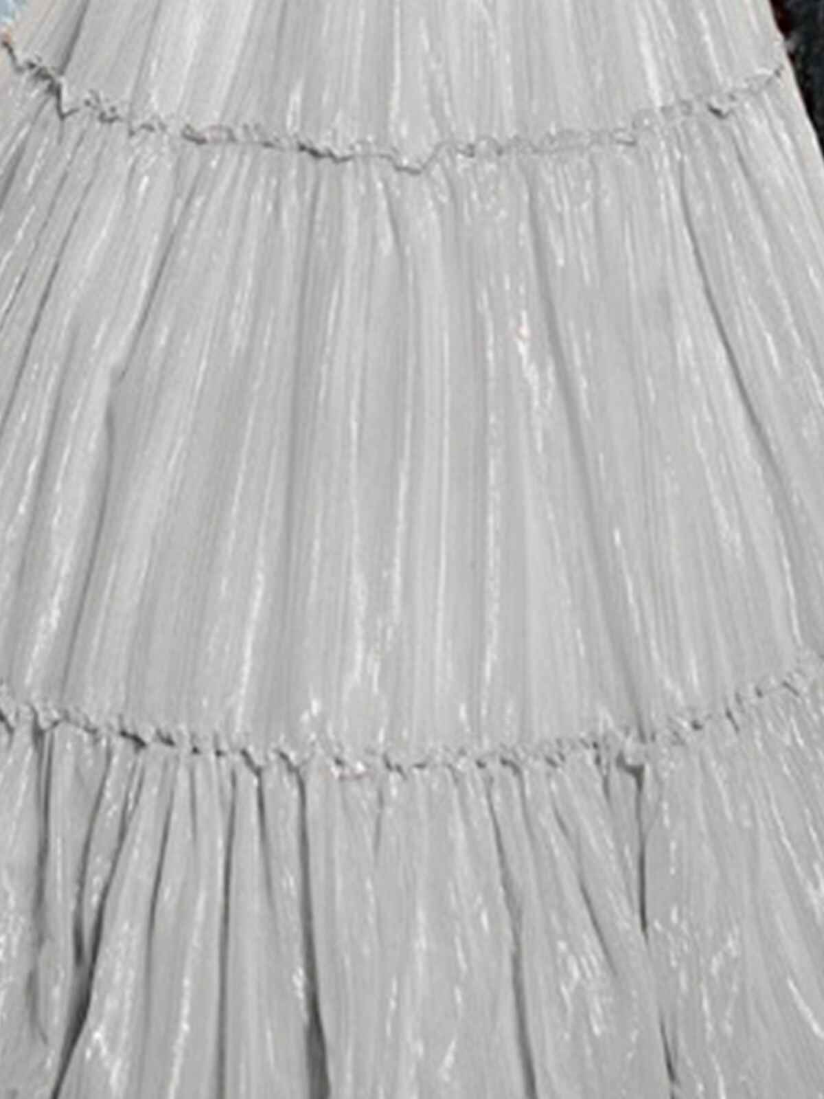 Odette Silver Art Silk Embellished Semi Stitched Lehenga With Unstitched Blouse For Women - Image 5